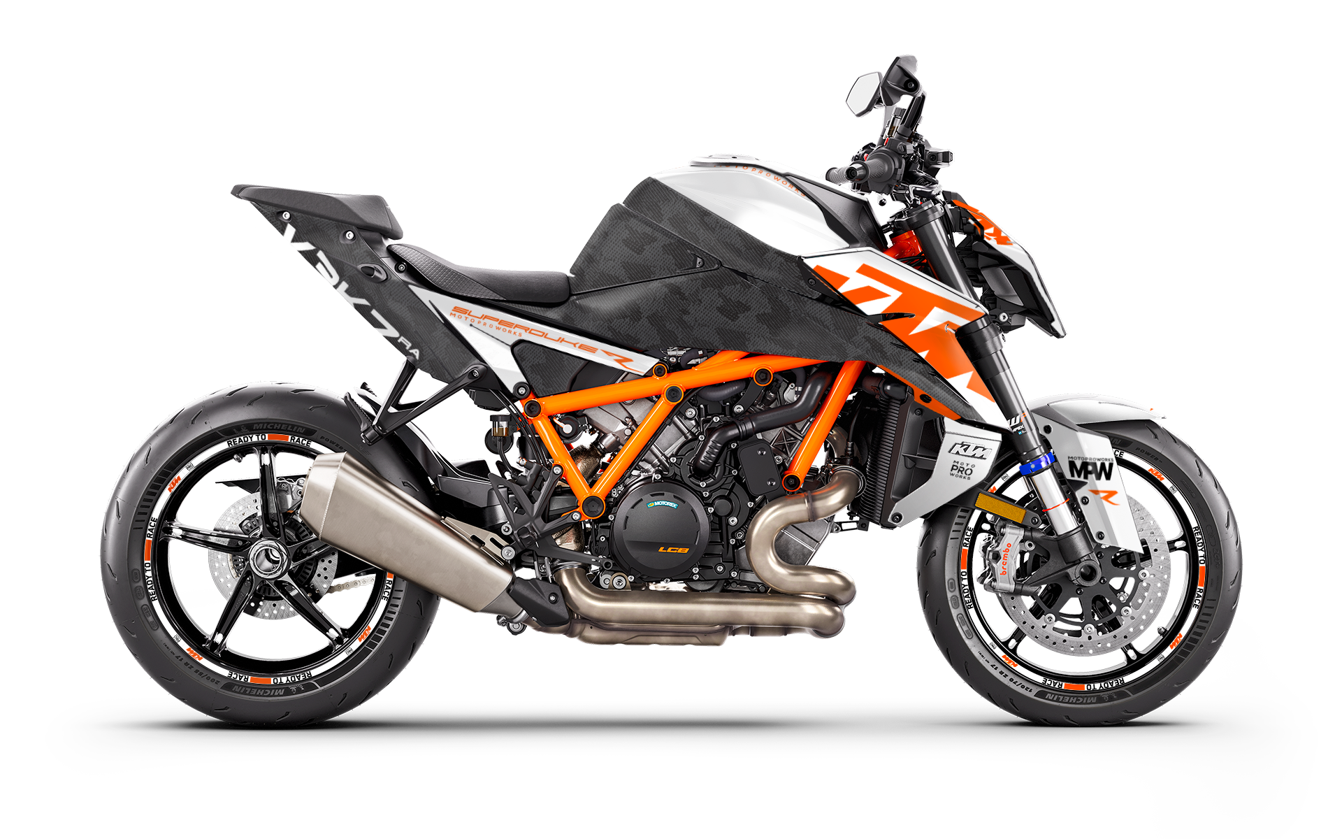 KTM 1390 Super Duke R/Evo STICKERSET - "Vektra" (Wit)