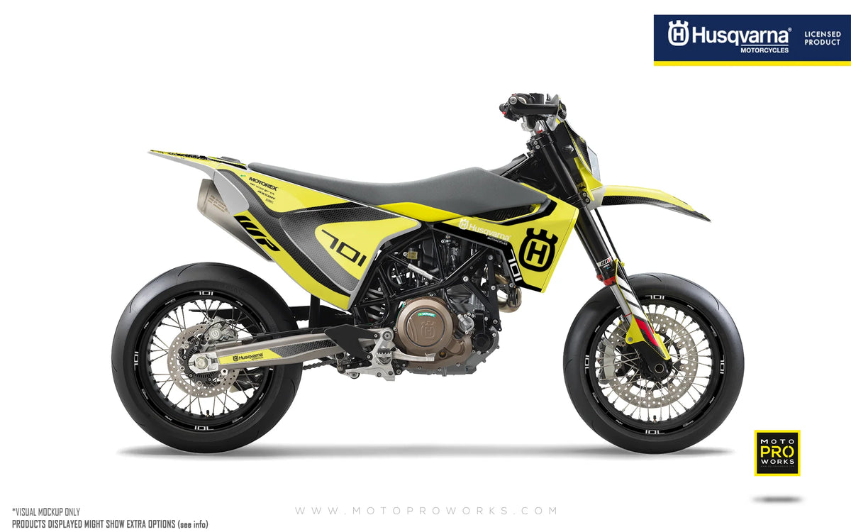 *OUTLET!* – Husqvarna 701  (2015-2023) GRAPHIC KIT - &quot;RR-Tech&quot; (Yellow) - GLOSSY KIT