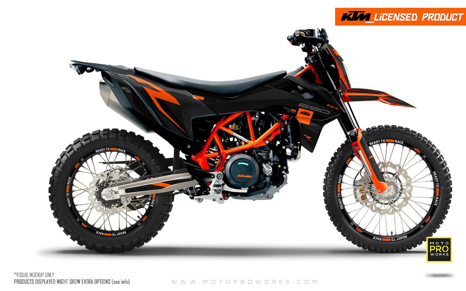 Black and orange dirt bike shop