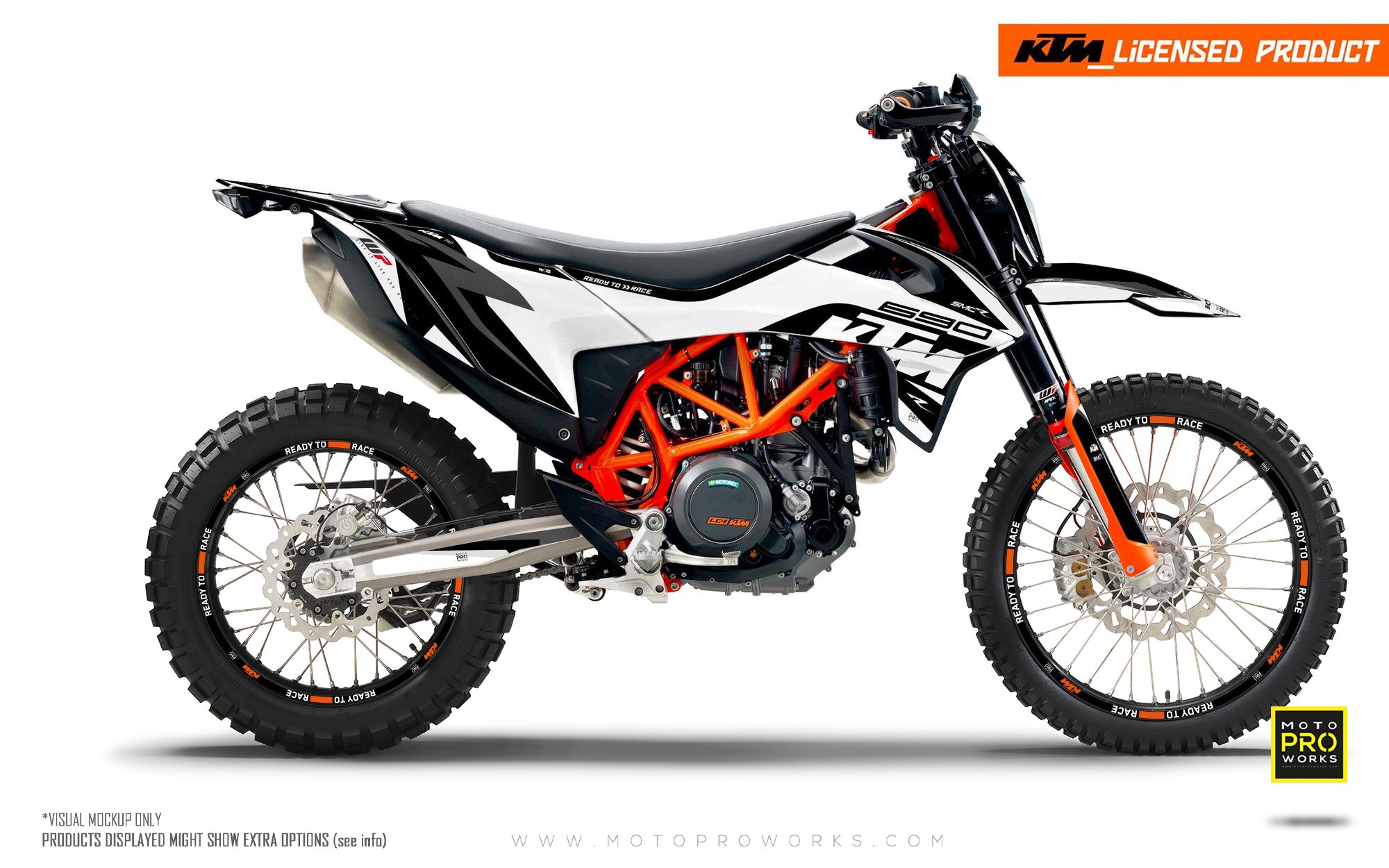 KTM GRAPHIC KIT - "Torque" (White/Black) - MotoProWorks | Decals and Bike Graphic kit