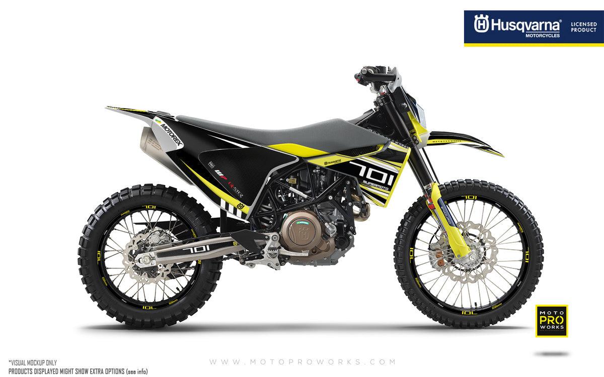 Husqvarna 701 GRAPHICS - "Vortex" (Black/Yellow) - MotoProWorks