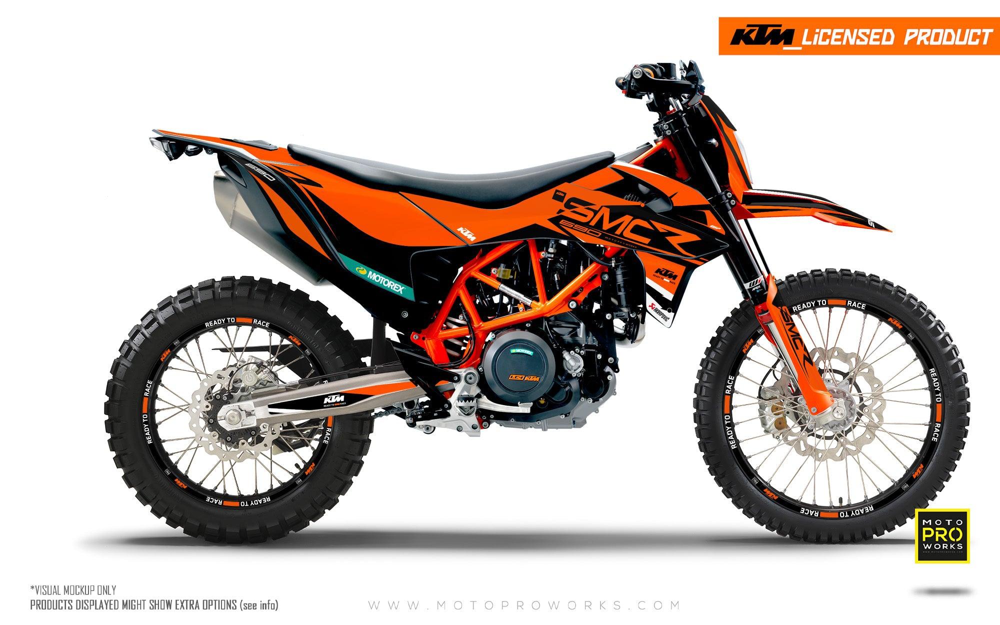 KTM GRAPHICS - 690 SMC-R "Racer" (Black/White/Orange) - MotoProWorks