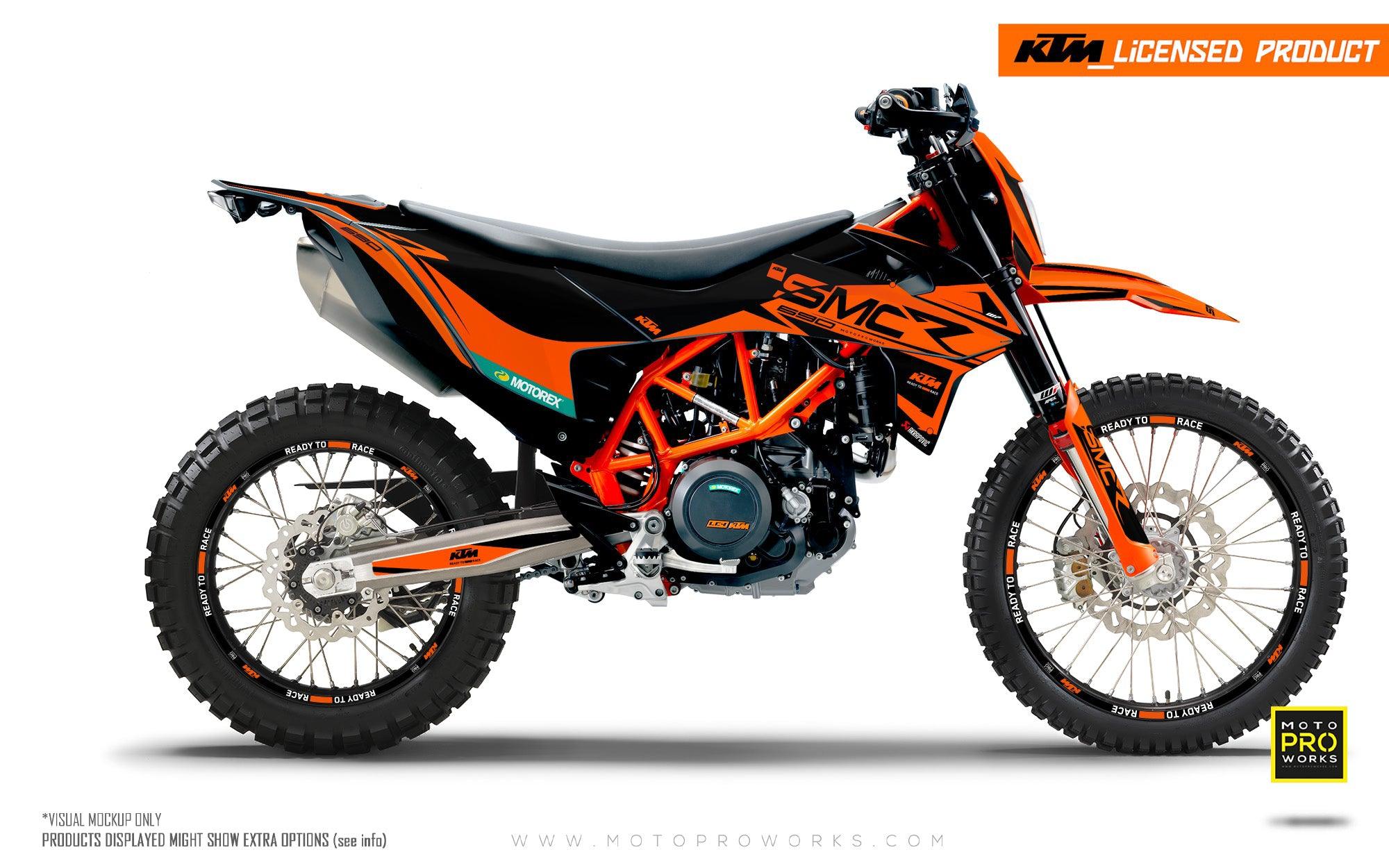 KTM GRAPHICS - 690 SMC-R "Racer" (Black/Orange) - MotoProWorks