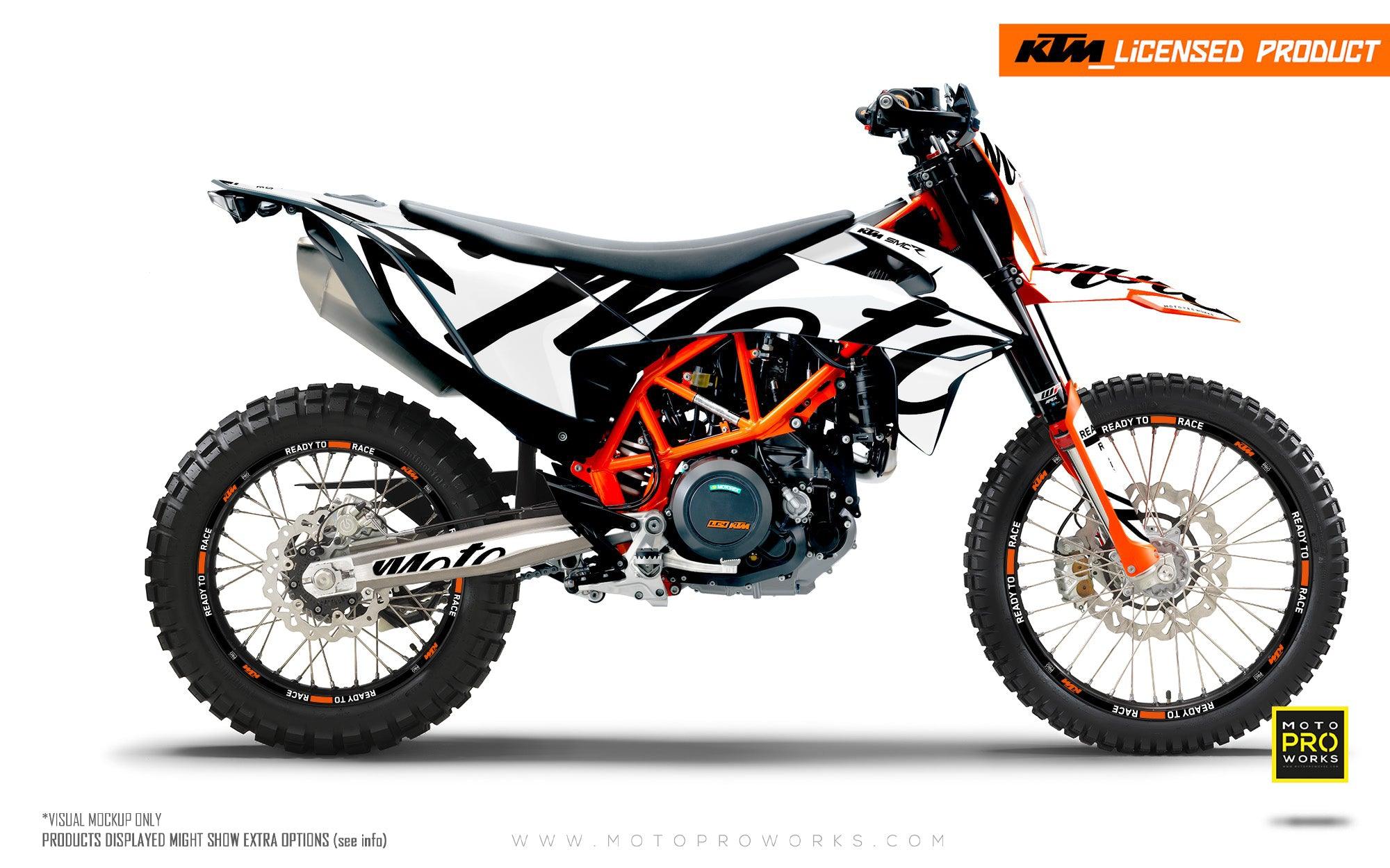 KTM GRAPHICS - 690 SMC-R "Script" (White) - MotoProWorks