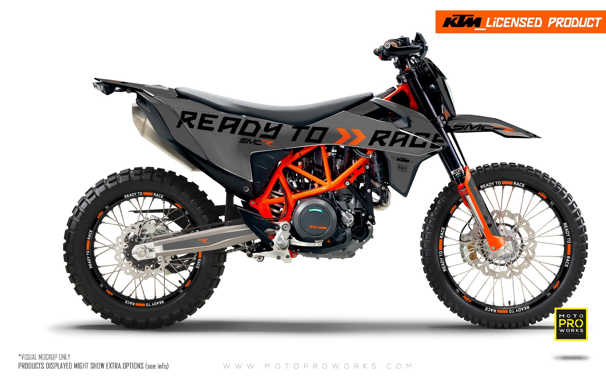 KTM GRAPHIC KIT - 690 SMC-R "Ready2Race" (Grey) - MotoProWorks | Decals and Bike Graphic kit