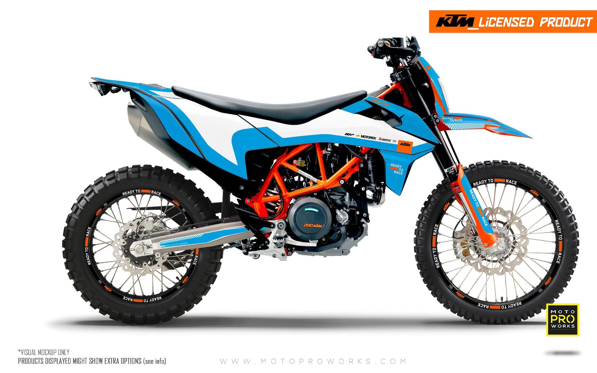 KTM GRAPHICS - 690 SMC-R "Sprint" (White/LightBlue) - MotoProWorks