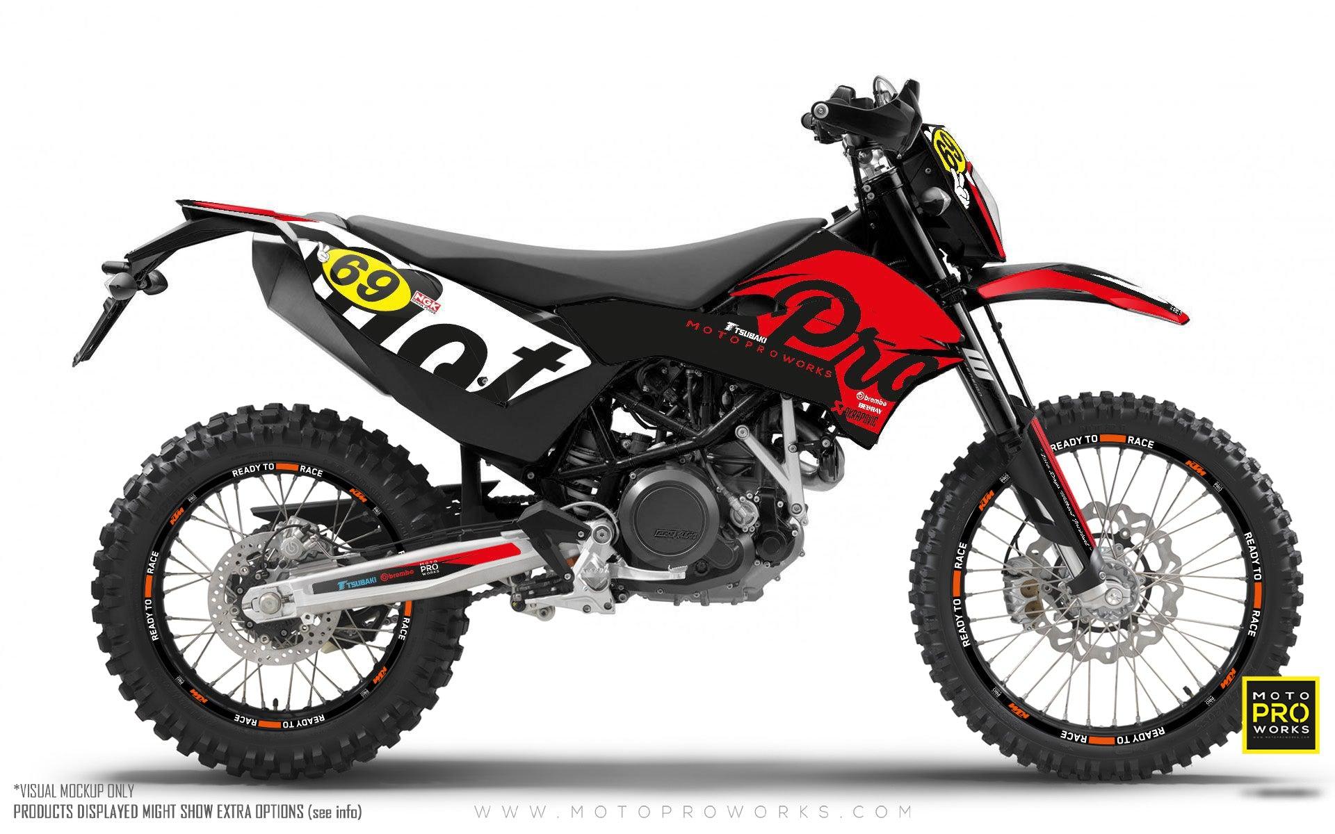 KTM GRAPHIC KIT - "MIDNIGHT" (red) - MotoProWorks | Decals and Bike Graphic kit
