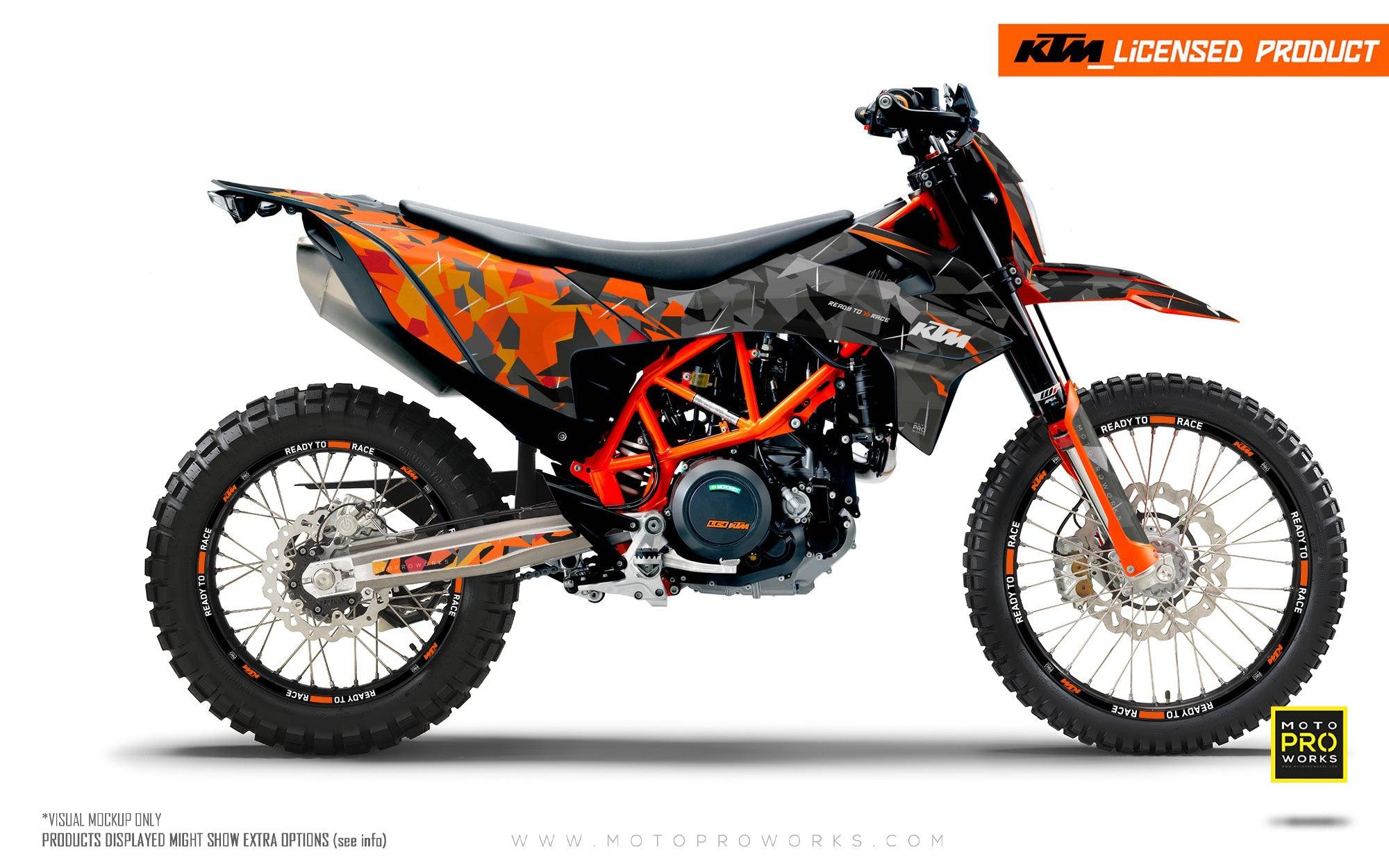 KTM GRAPHICS - 690 SMC-R "Flake" (Black/Orange) - MotoProWorks