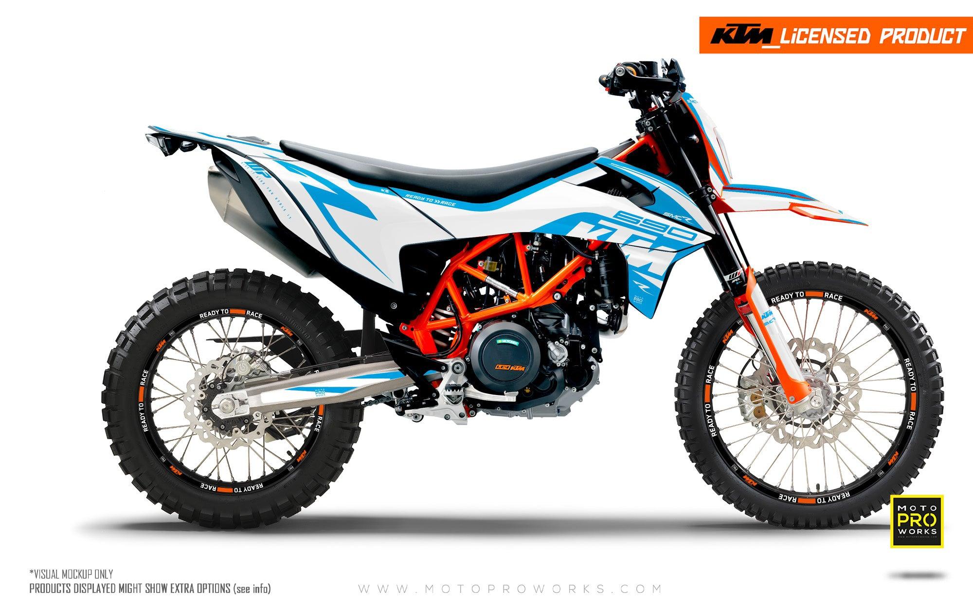 KTM GRAPHICS - 690 SMC-R "Torque" (Solid/LightBlue/White) - MotoProWorks