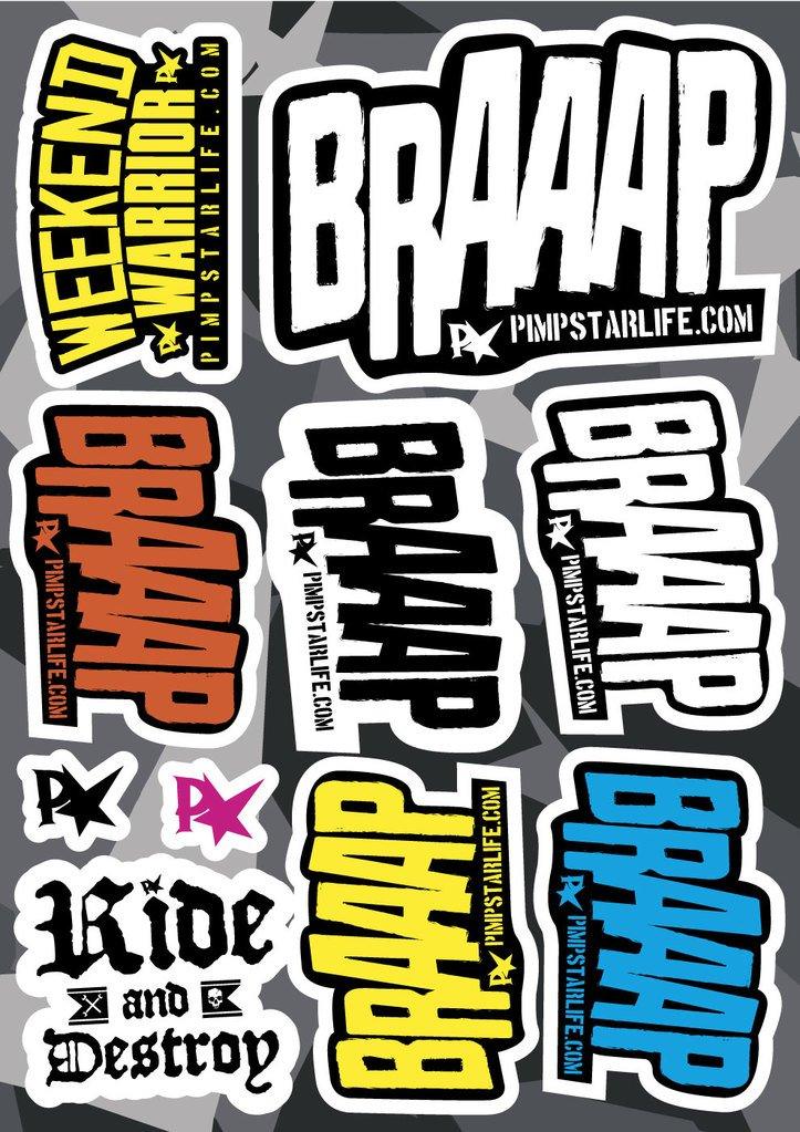 Pimpstar Sticker Sheet - Braap Edition