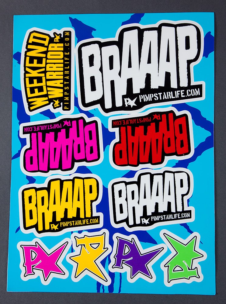 Pimpstar Stickersheet Braap Edition