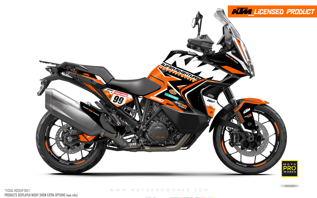 KTM 1290 Super Adventure 2021-2023 GRAPHICS - &quot;Atlantic&quot; (Black/Orange)
