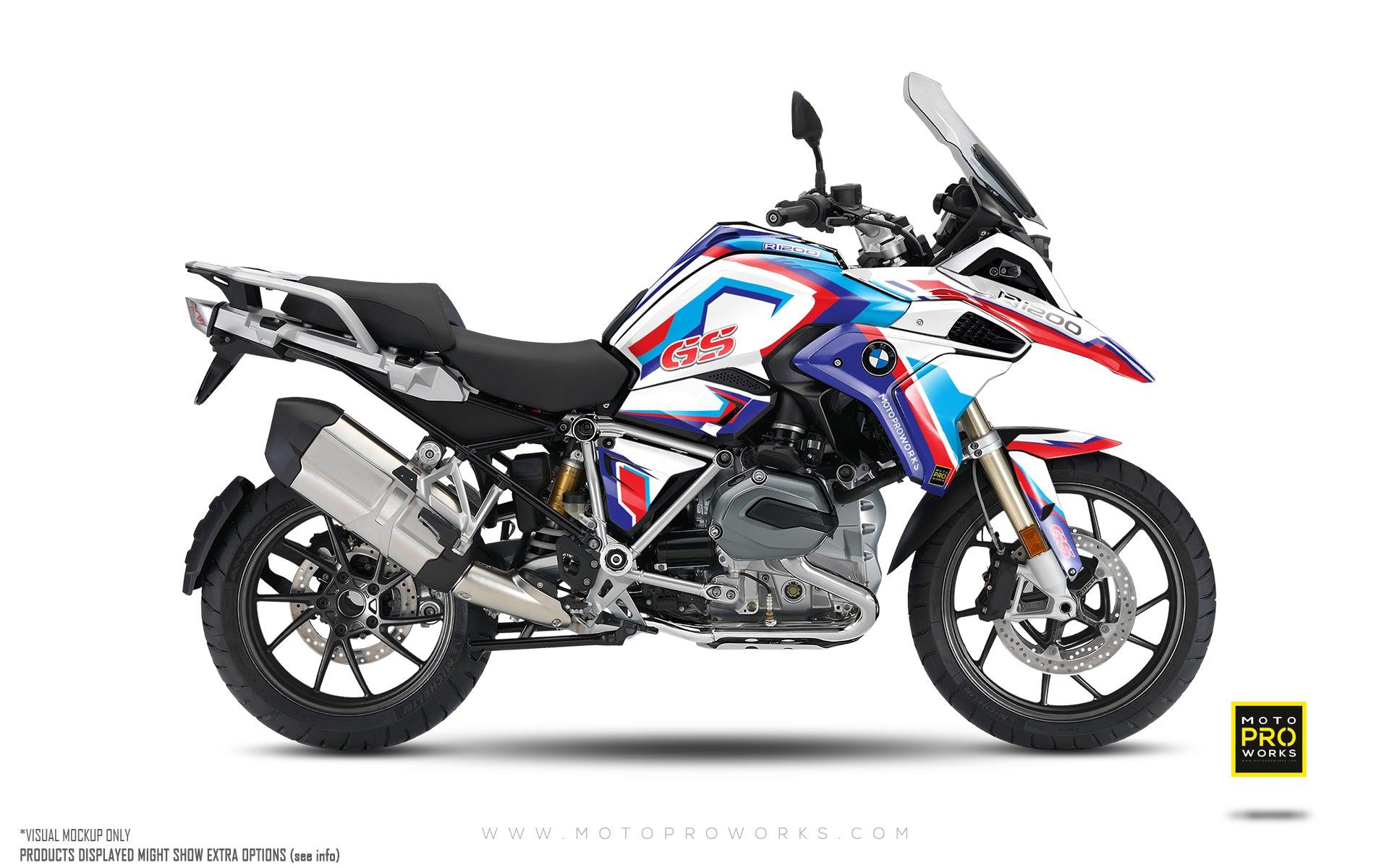 BMW R 1200 GS (2017-2018) GRAPHICS - &quot;Voyager&quot; (White/Blue)