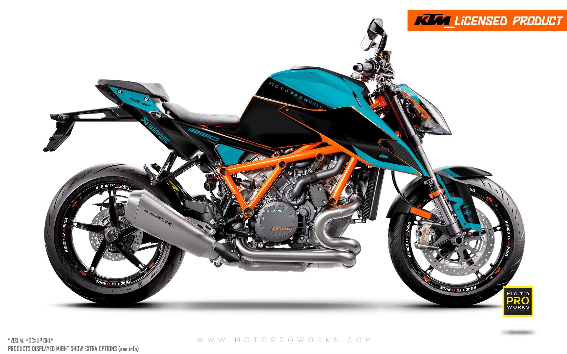 KTM 1290 Super Duke R GRAPHICS - "Chalk" (Turquoise/Black)