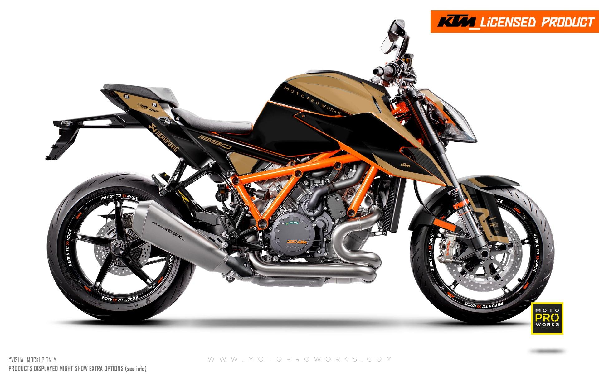 KTM 1290 Super Duke R GRAPHICS - "Chalk" (Sand/Black) - MotoProWorks