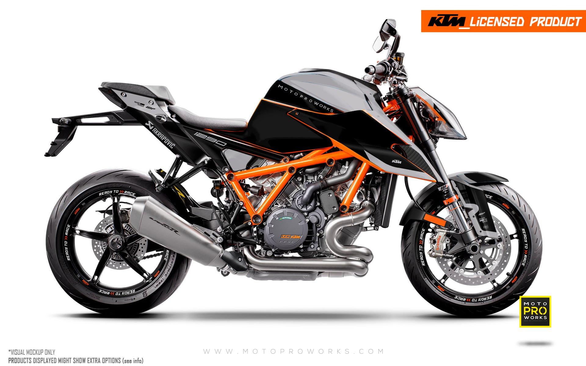 KTM 1290 Super Duke R GRAPHICS - "Chalk" (Grey/Black) - MotoProWorks