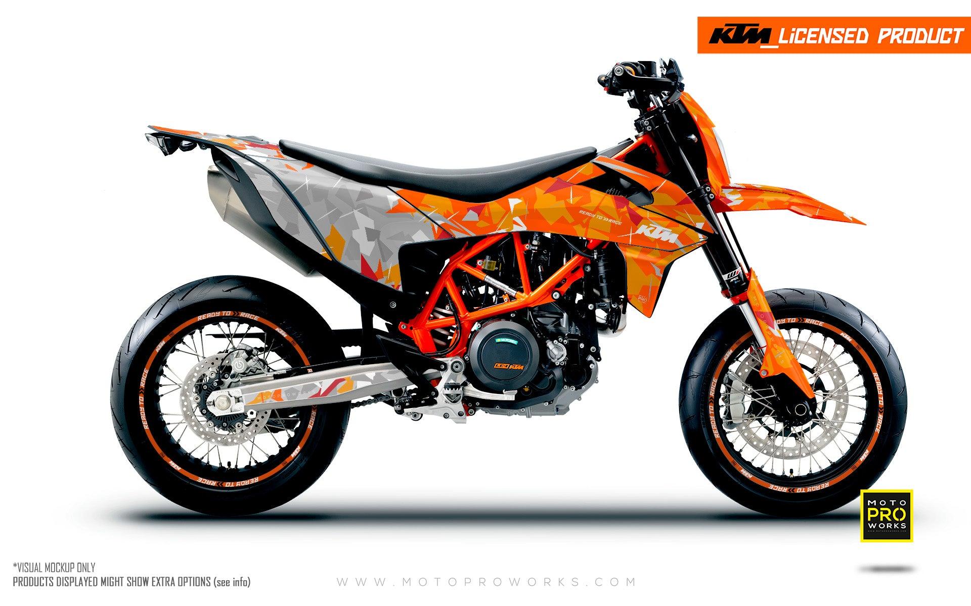 KTM GRAPHICS - 690 SMC-R "Flake" (Grey/Orange)