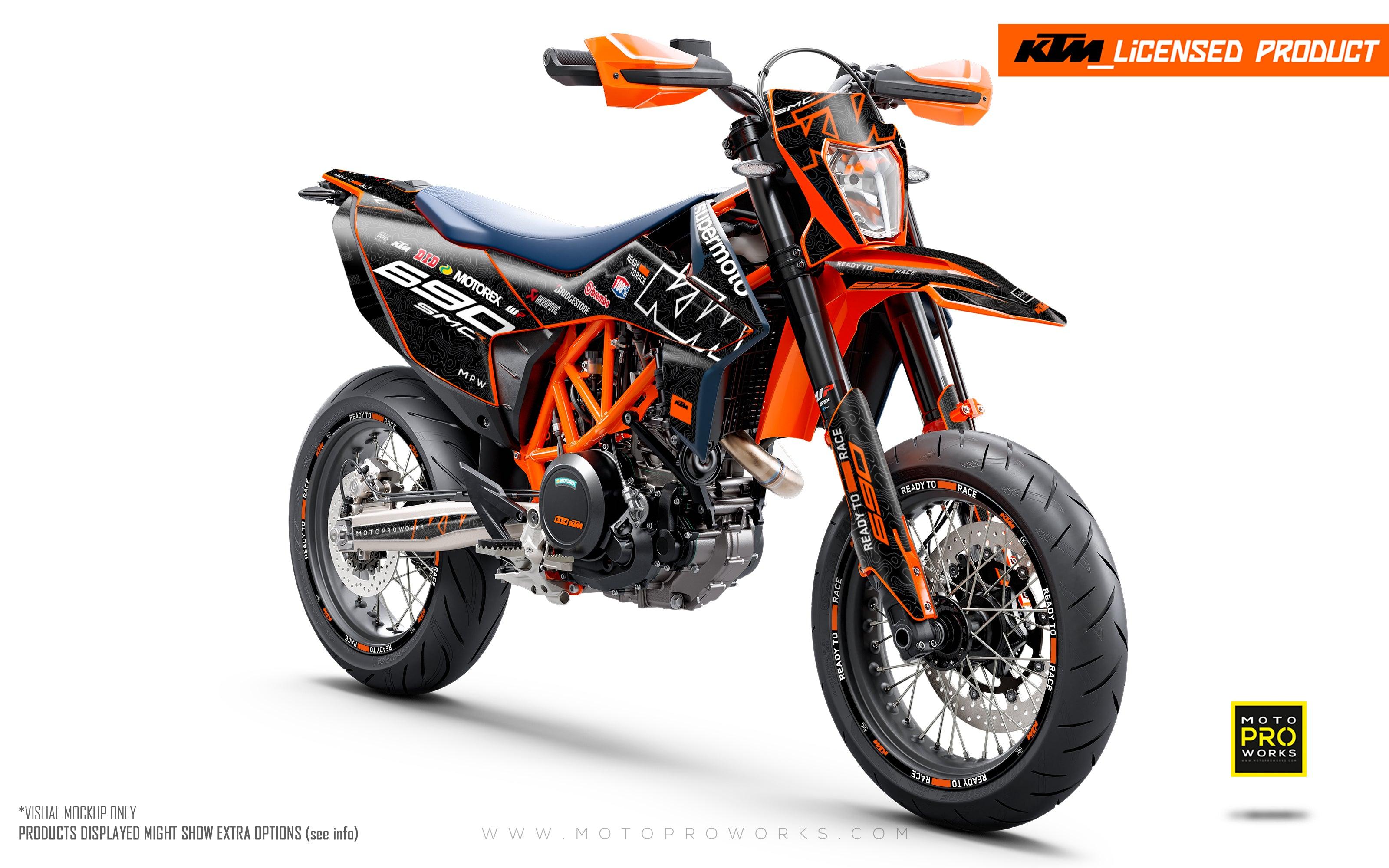 KTM GRAPHICS - 690 SMC-R "Corsa" (Black/Damascus) - MotoProWorks