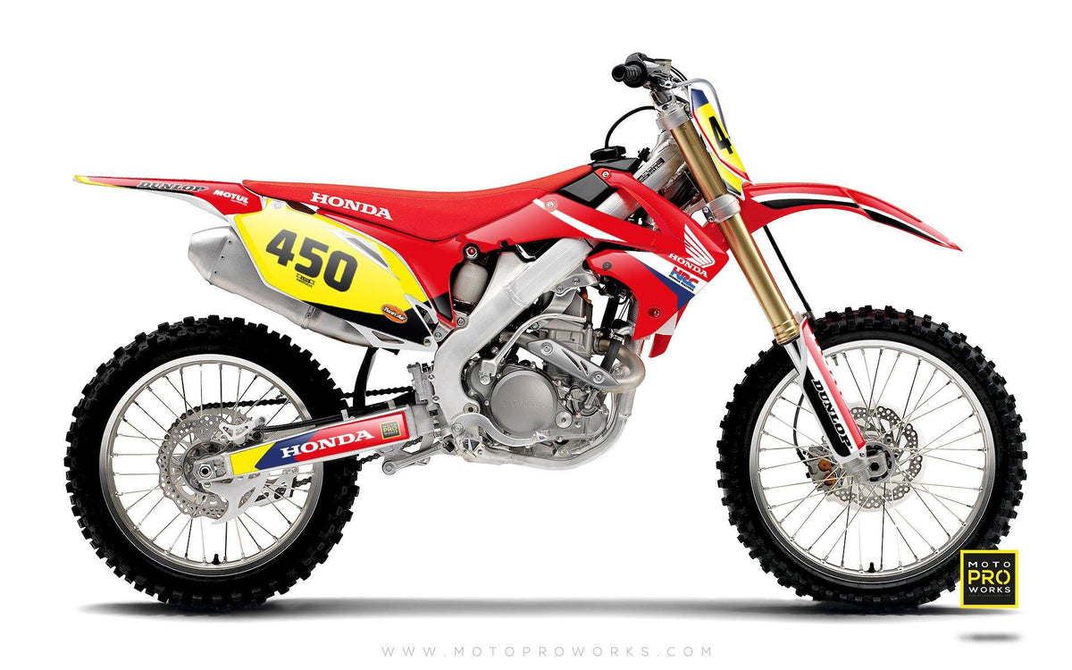 Honda GRAPHIC KIT - &quot;REDRETRO&quot; (red) - MotoProWorks | Decals and Bike Graphic kit