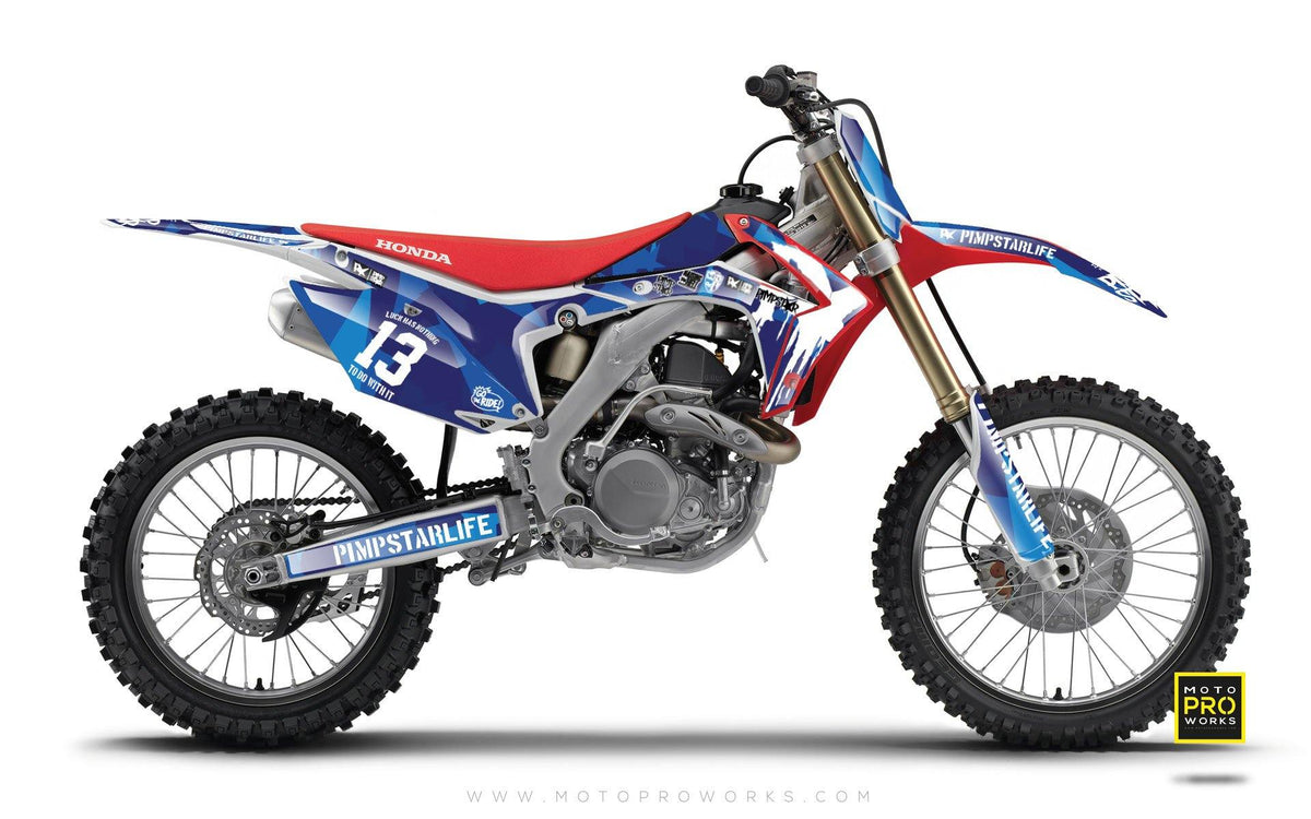 Honda GRAPHIC KIT - &quot;M90&quot; (blue) - MotoProWorks | Decals and Bike Graphic kit