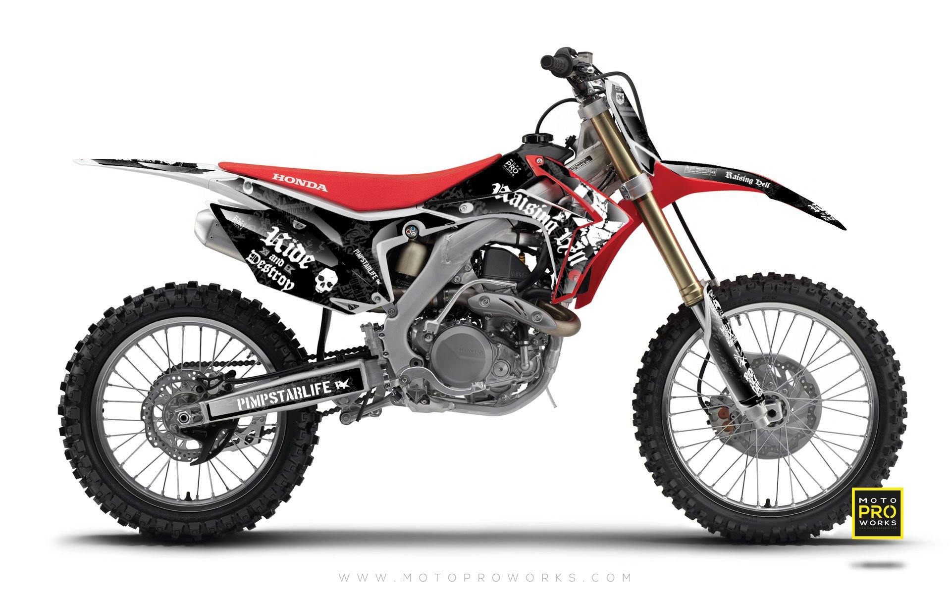 Honda GRAPHIC KIT - "RAISINGHELL" (black) - MotoProWorks | Decals and Bike Graphic kit