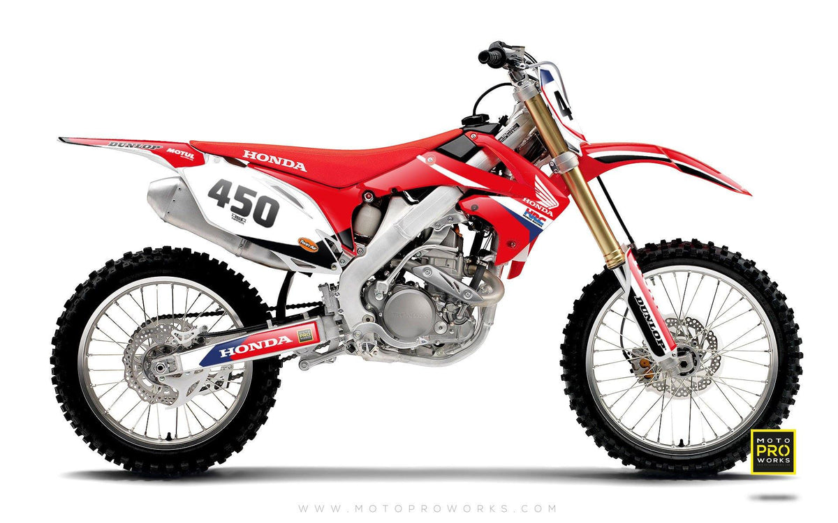 Honda GRAPHIC KIT - &quot;REDRETRO&quot; (white) - MotoProWorks | Decals and Bike Graphic kit