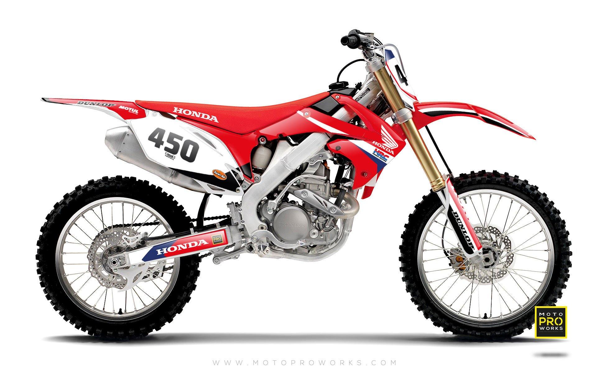 Honda GRAPHIC KIT - "REDRETRO" (white) - MotoProWorks | Decals and Bike Graphic kit