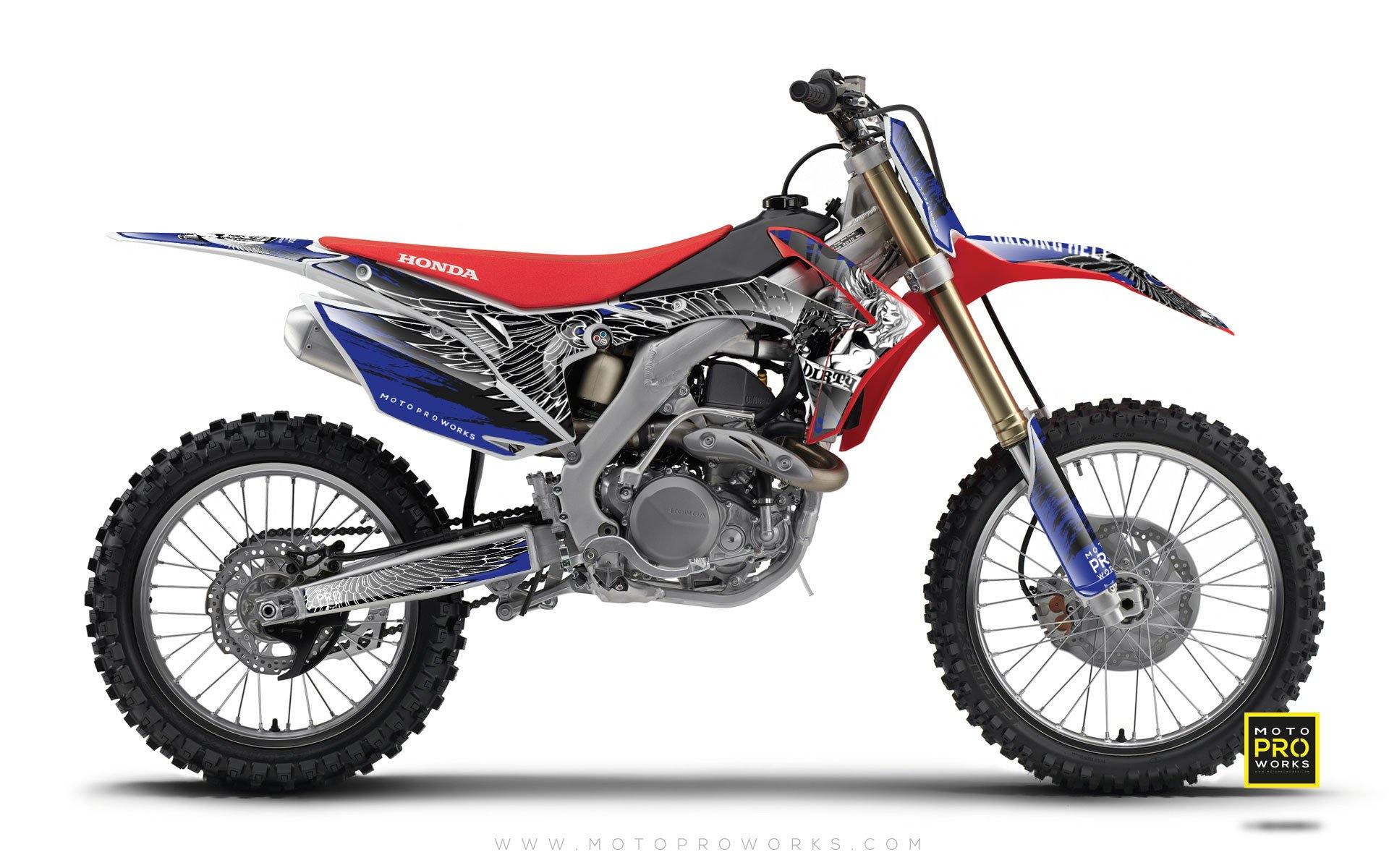 Honda GRAPHIC KIT - "DIRTY ANGEL" (blue) - MotoProWorks | Decals and Bike Graphic kit