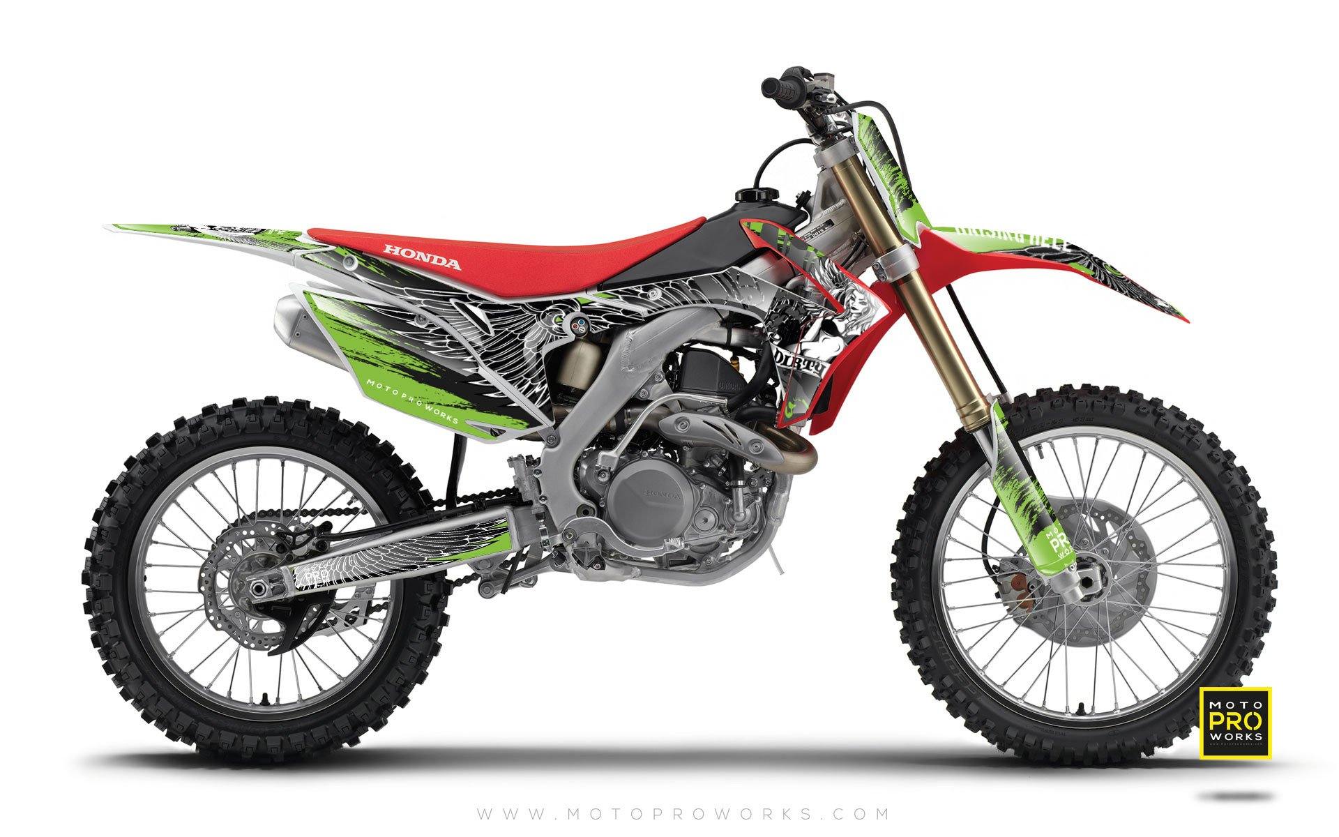 Honda GRAPHIC KIT - "DIRTY ANGEL" (green) - MotoProWorks | Decals and Bike Graphic kit