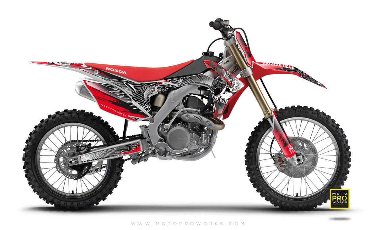 Honda GRAPHIC KIT - &quot;DIRTY ANGEL&quot; (red) - MotoProWorks | Decals and Bike Graphic kit