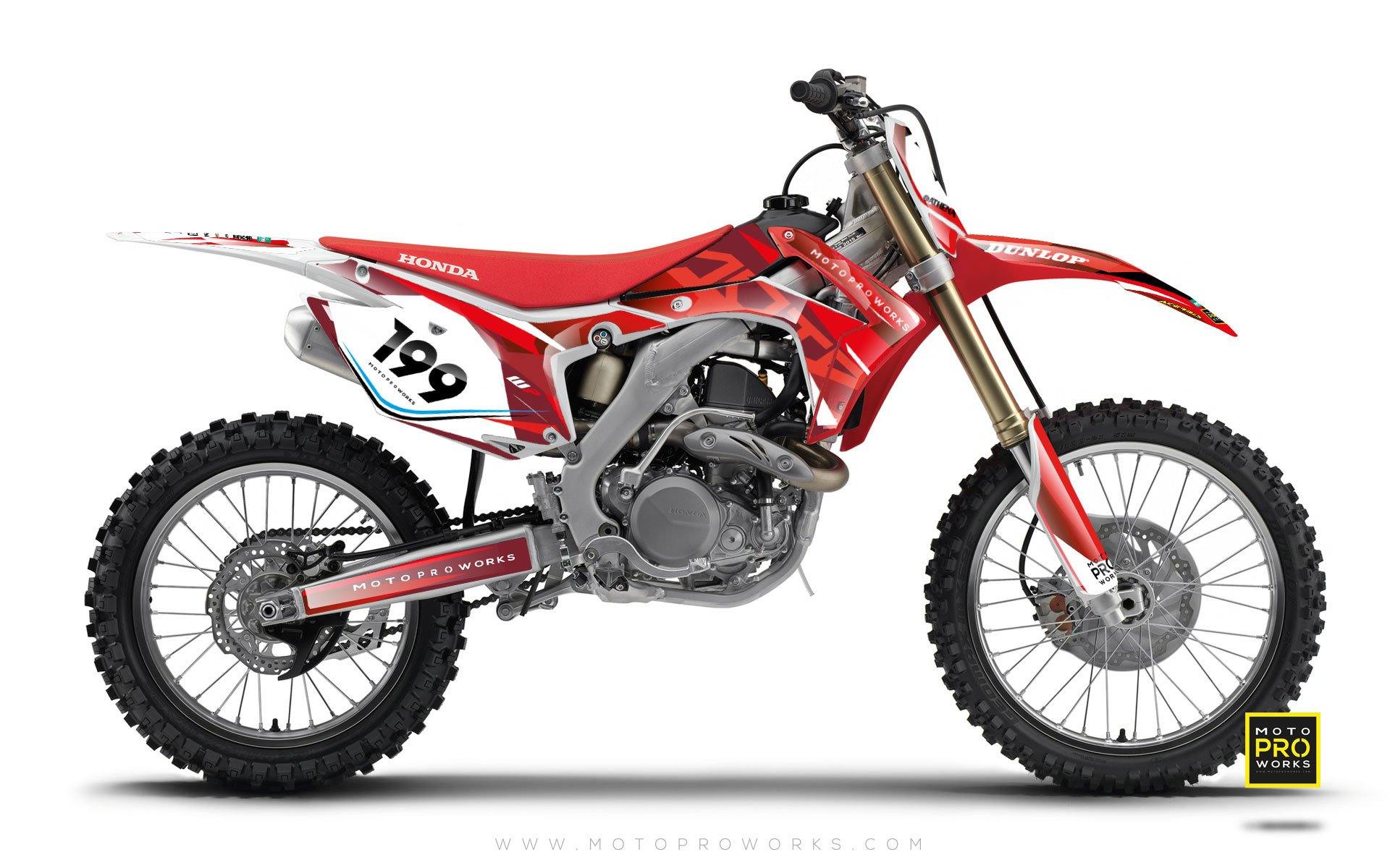 Honda GRAPHIC KIT - "TECH9" (blood) - MotoProWorks | Decals and Bike Graphic kit