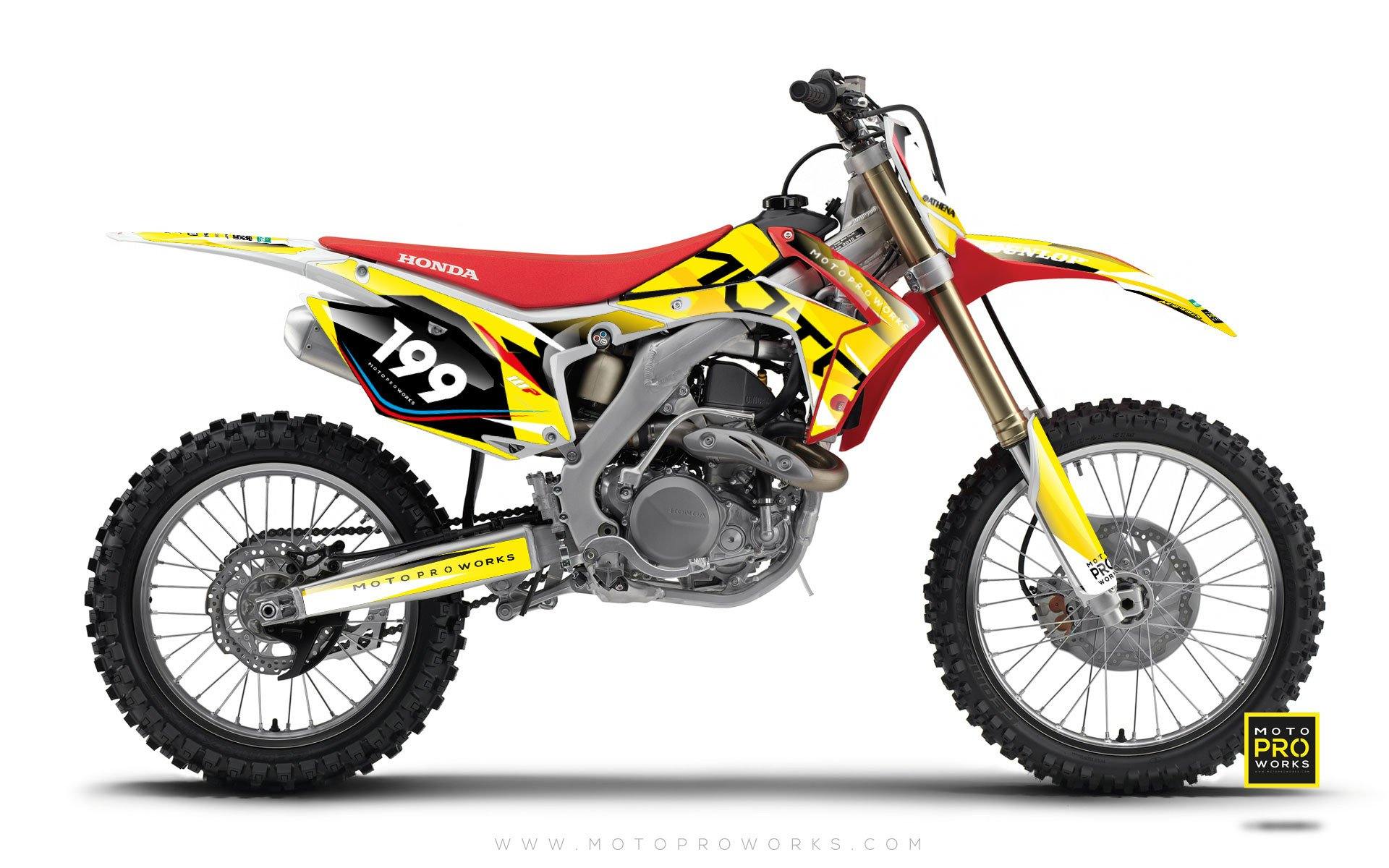 Honda GRAPHIC KIT - "TECH9" (mustard) - MotoProWorks | Decals and Bike Graphic kit