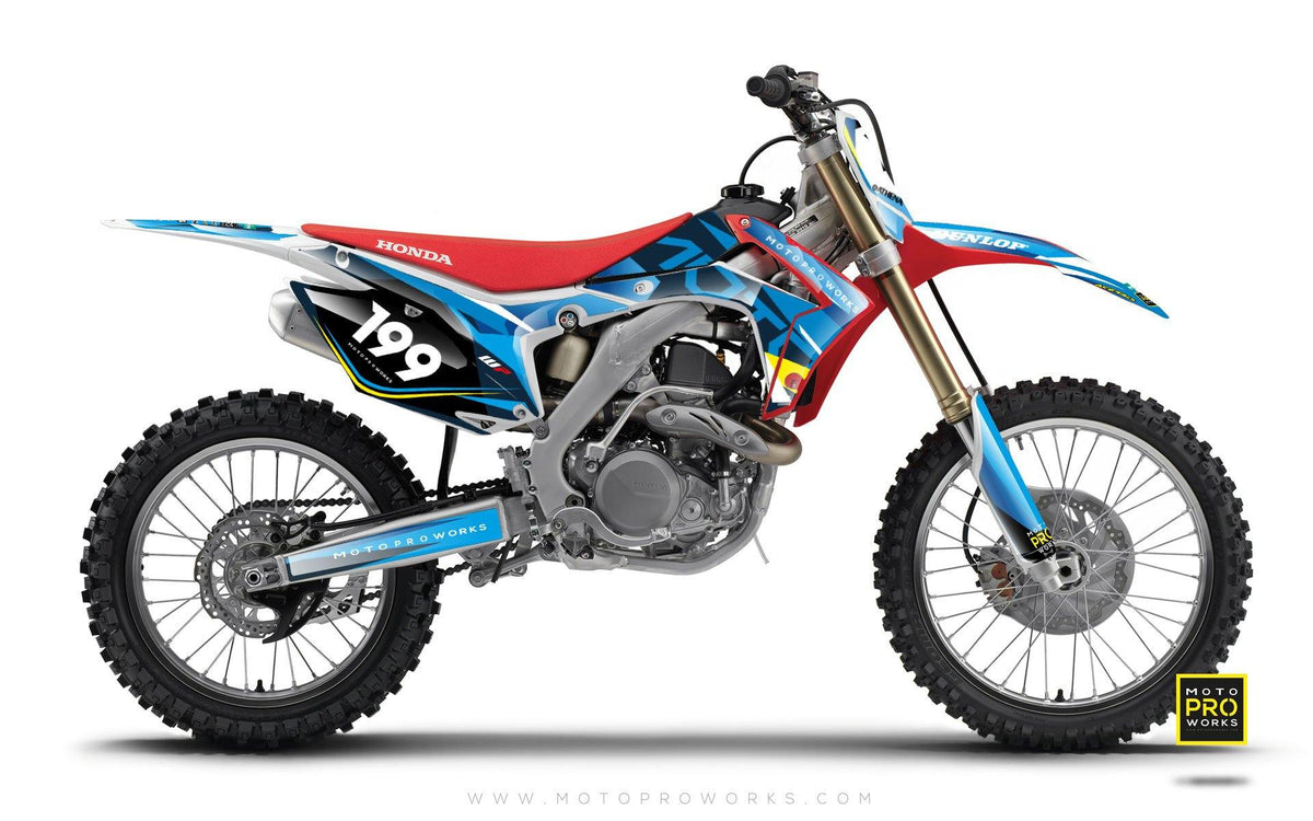 Honda GRAPHIC KIT - &quot;TECH9&quot; (pacific) - MotoProWorks | Decals and Bike Graphic kit