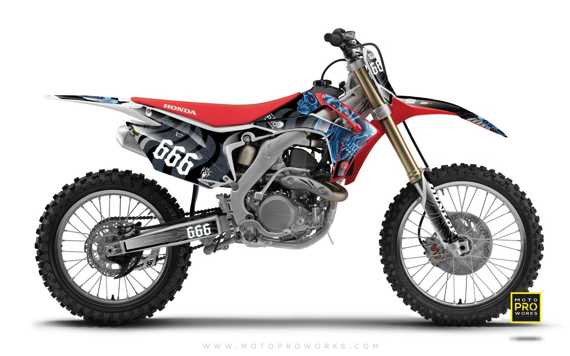 Honda GRAPHIC KIT - "TRIPLESKULL" (black) - MotoProWorks | Decals and Bike Graphic kit