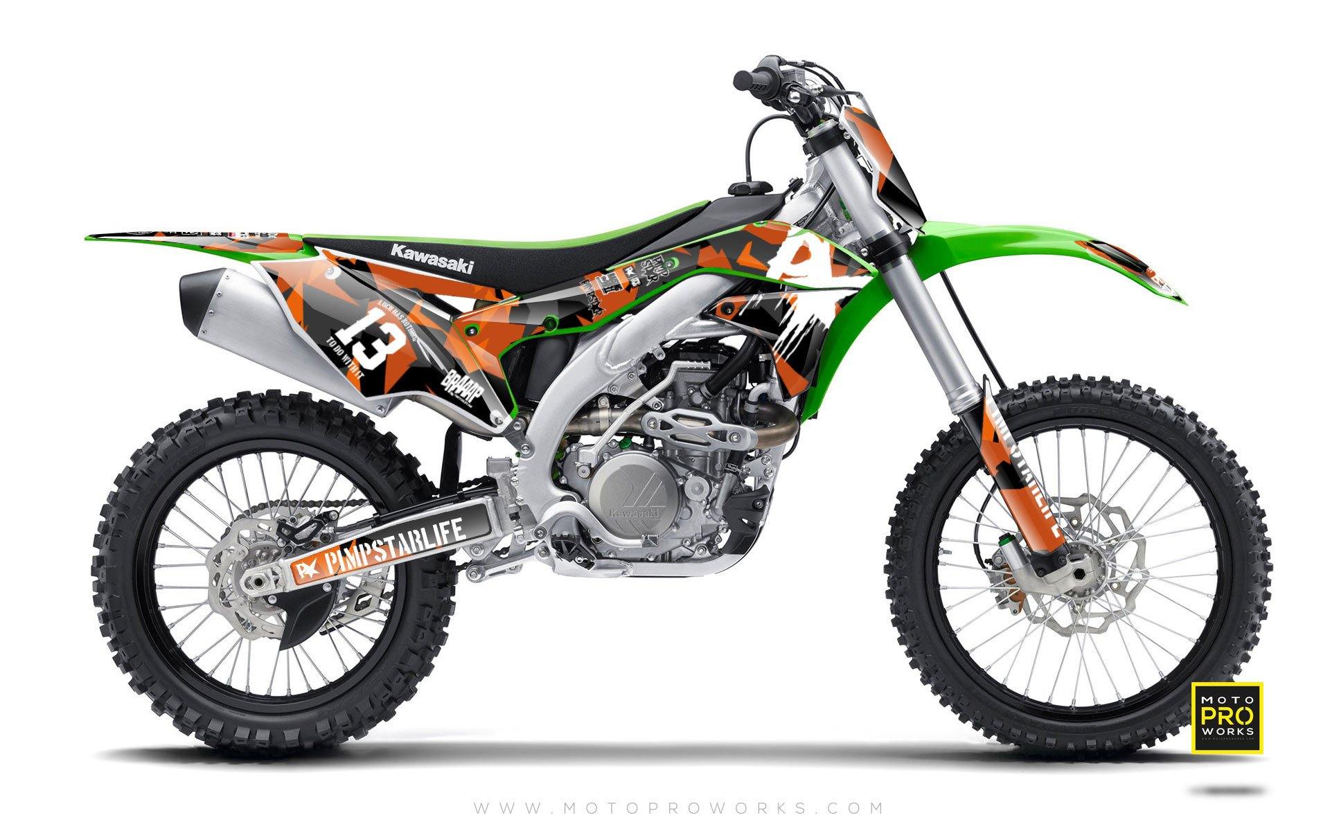 Kawasaki GRAPHIC KIT - "M90" (orange) - MotoProWorks | Decals and Bike Graphic kit
