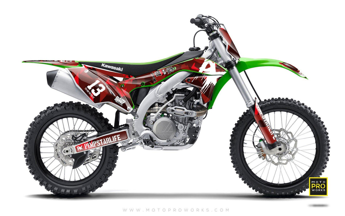 Kawasaki GRAPHIC KIT - &quot;M90&quot; (red) - MotoProWorks | Decals and Bike Graphic kit