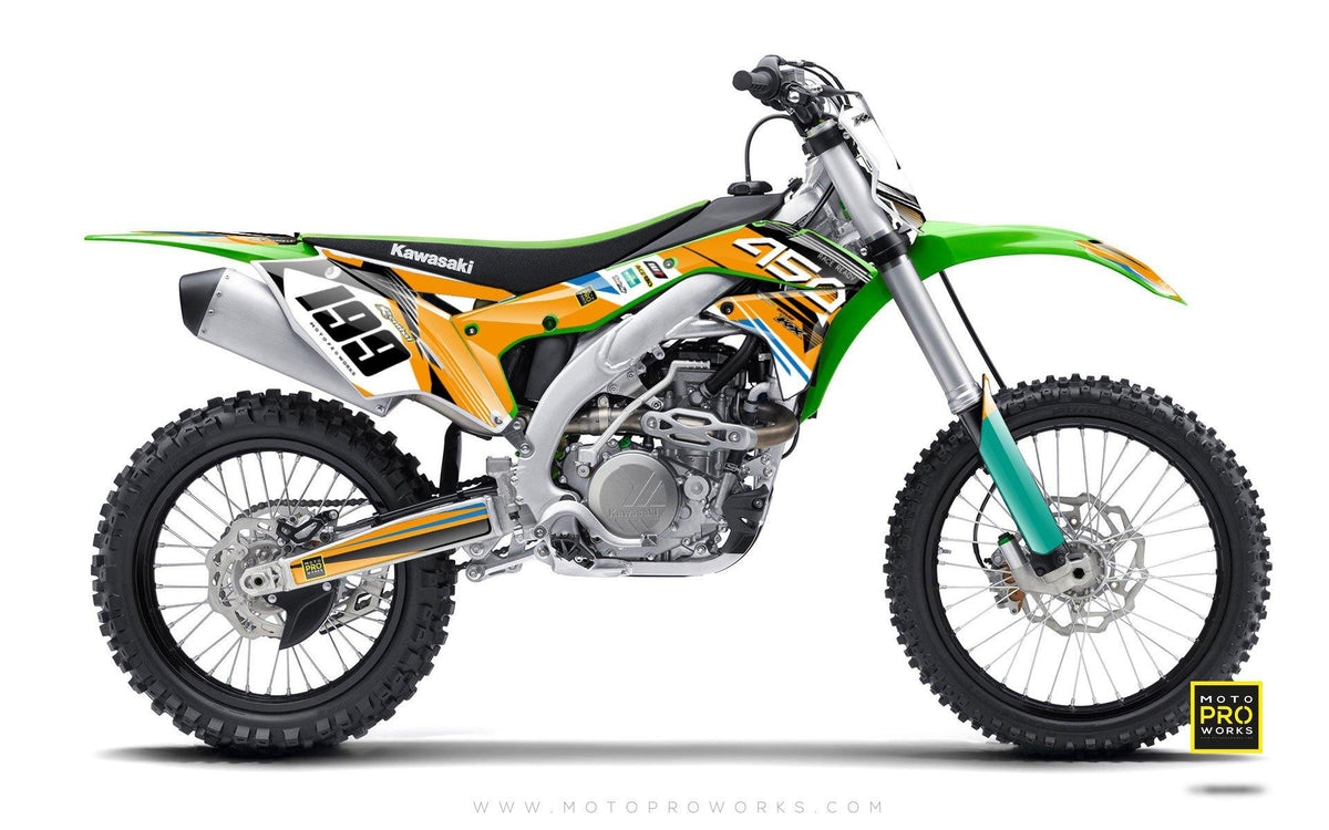 Kawasaki GRAPHIC KIT - &quot;GOFAST&quot; (orange) - MotoProWorks | Decals and Bike Graphic kit