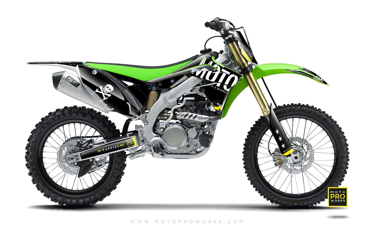 Kawasaki GRAPHIC KIT - &quot;GTECH&quot; (black) - MotoProWorks | Decals and Bike Graphic kit