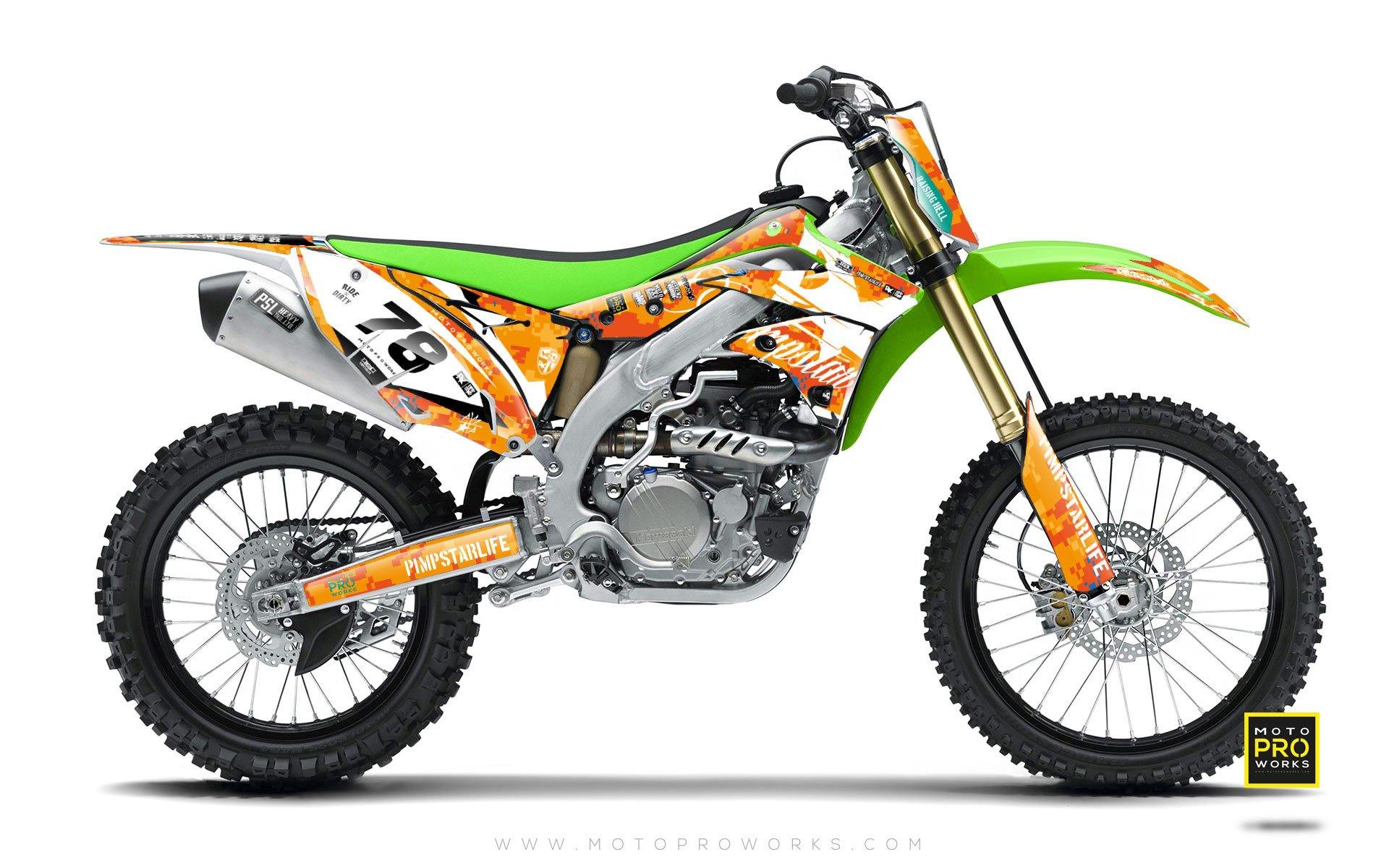 Kawasaki GRAPHIC KIT - "MARPAT" (orange) - MotoProWorks | Decals and Bike Graphic kit