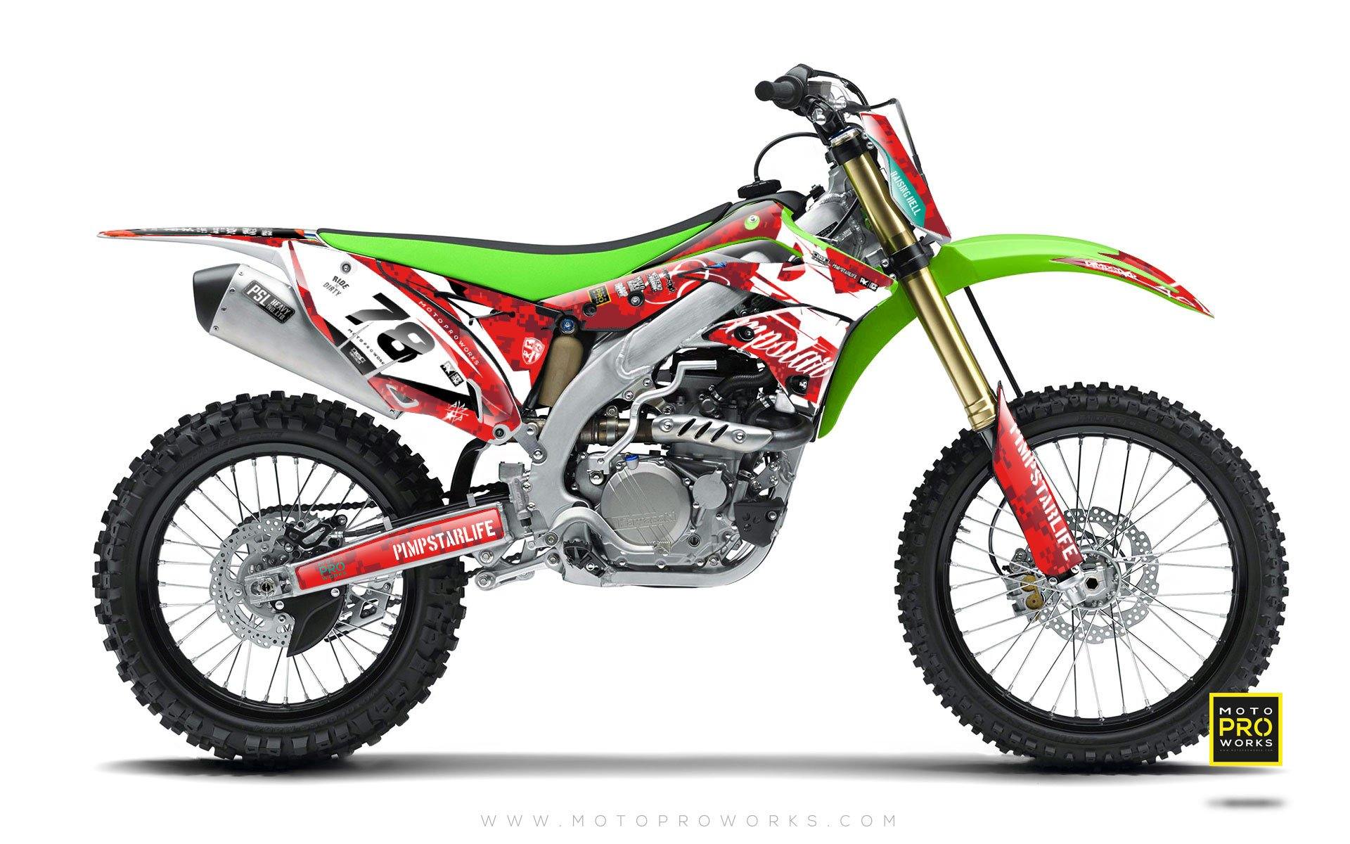 Kawasaki GRAPHIC KIT - "MARPAT" (red) - MotoProWorks | Decals and Bike Graphic kit