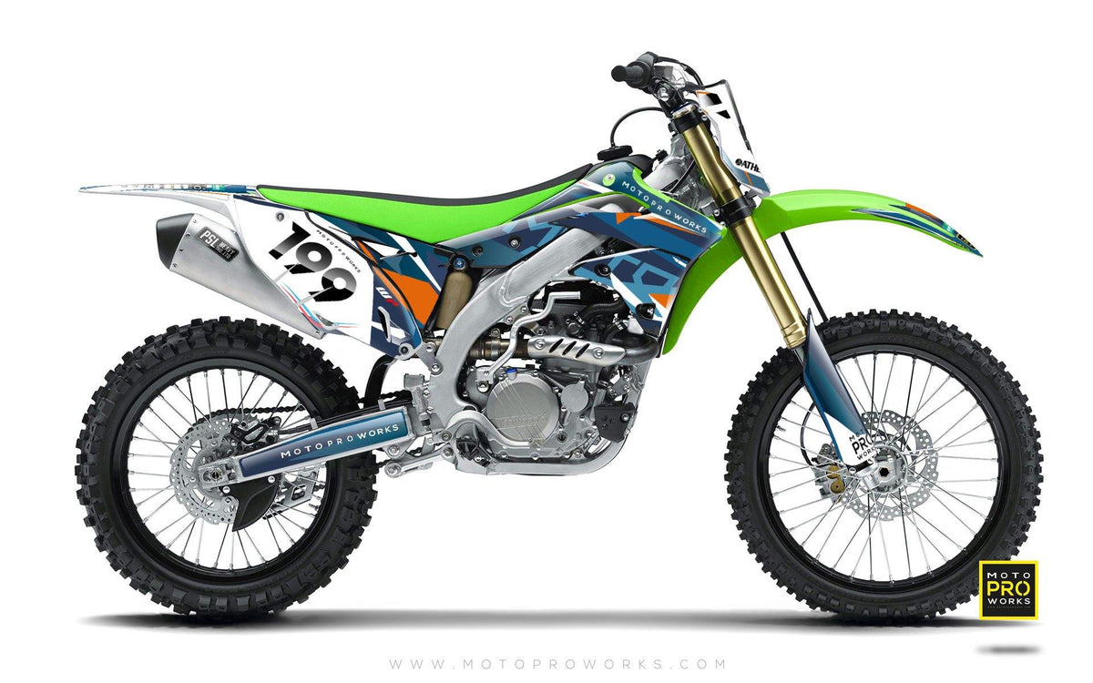 Kawasaki GRAPHIC KIT - &quot;TECH9&quot; (hydro) - MotoProWorks | Decals and Bike Graphic kit