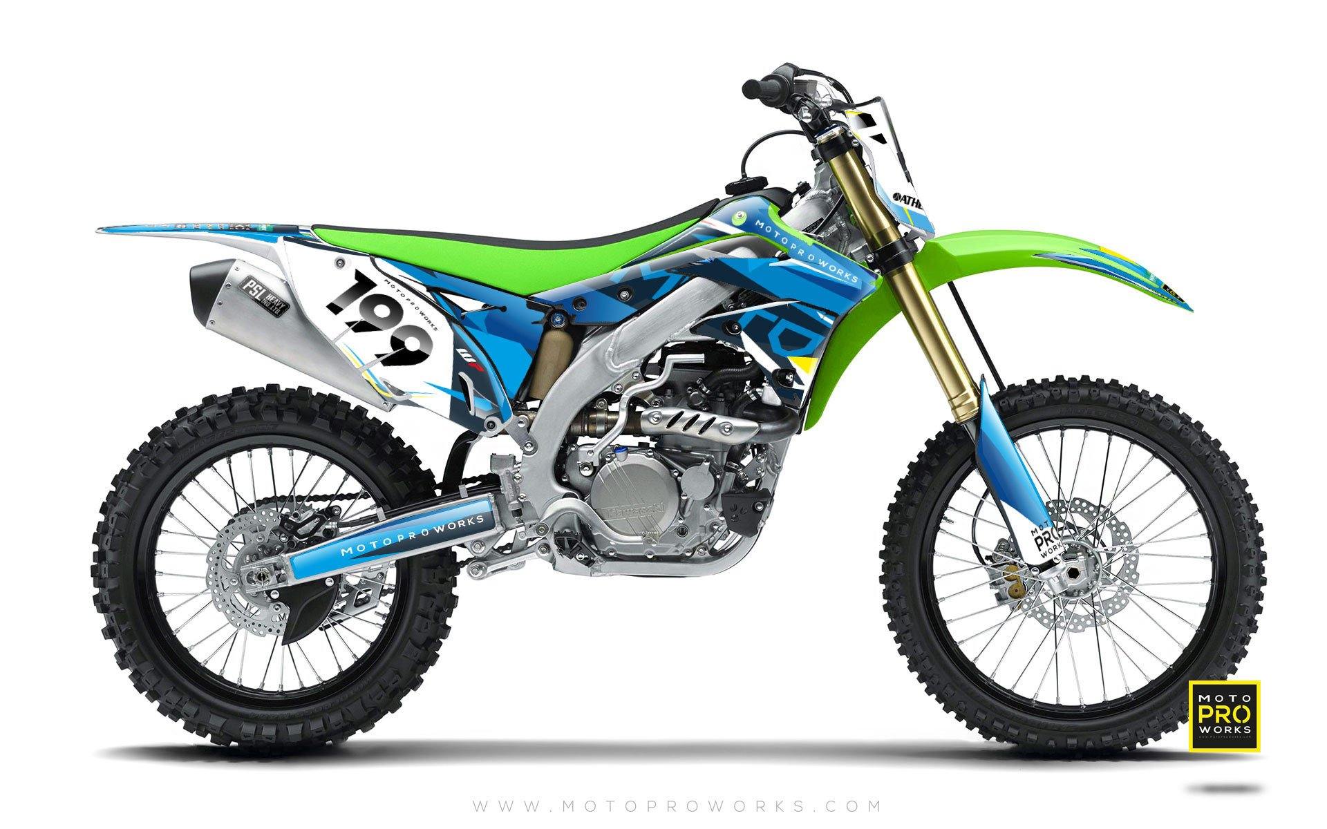 Kawasaki GRAPHIC KIT - "TECH9" (pacific) - MotoProWorks | Decals and Bike Graphic kit
