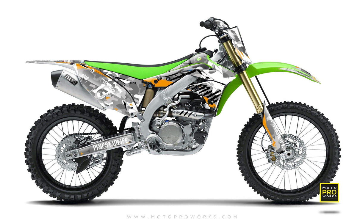 Kawasaki GRAPHIC KIT - &quot;WILDCAMO&quot; (snow) - MotoProWorks | Decals and Bike Graphic kit