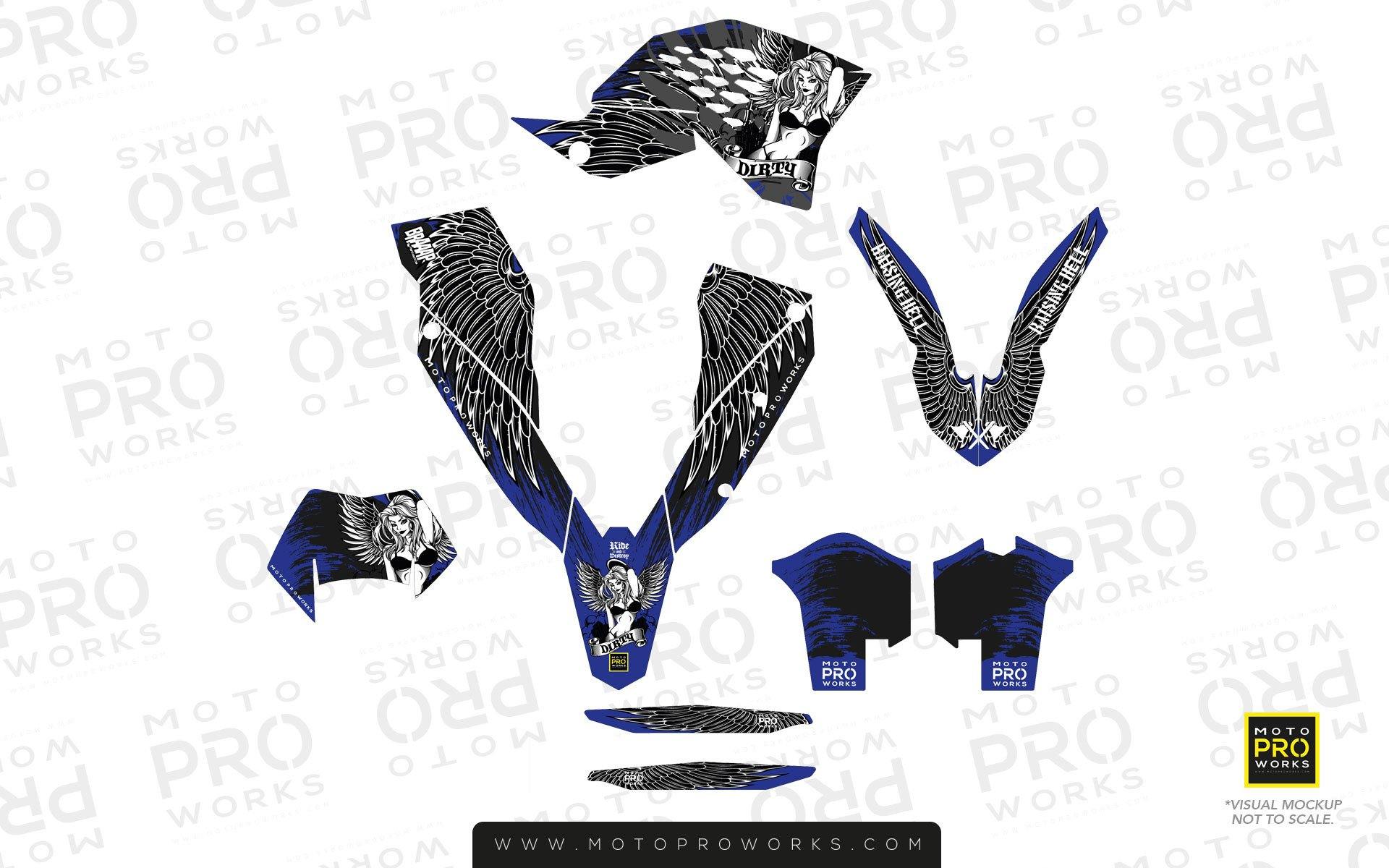 KTM GRAPHIC KIT - "Dirty Angel" (blue) - MotoProWorks | Decals and Bike Graphic kit