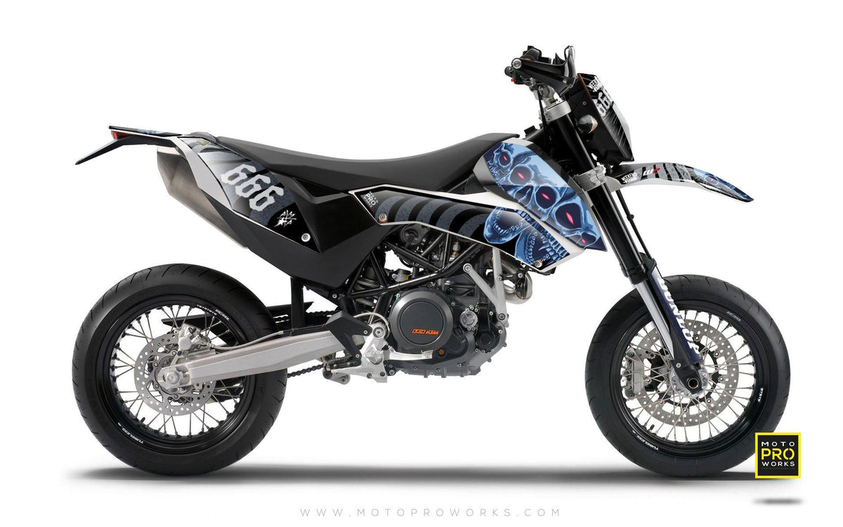 KTM GRAPHIC KIT - &quot;TRIPLESKULL&quot; (black) - MotoProWorks | Decals and Bike Graphic kit