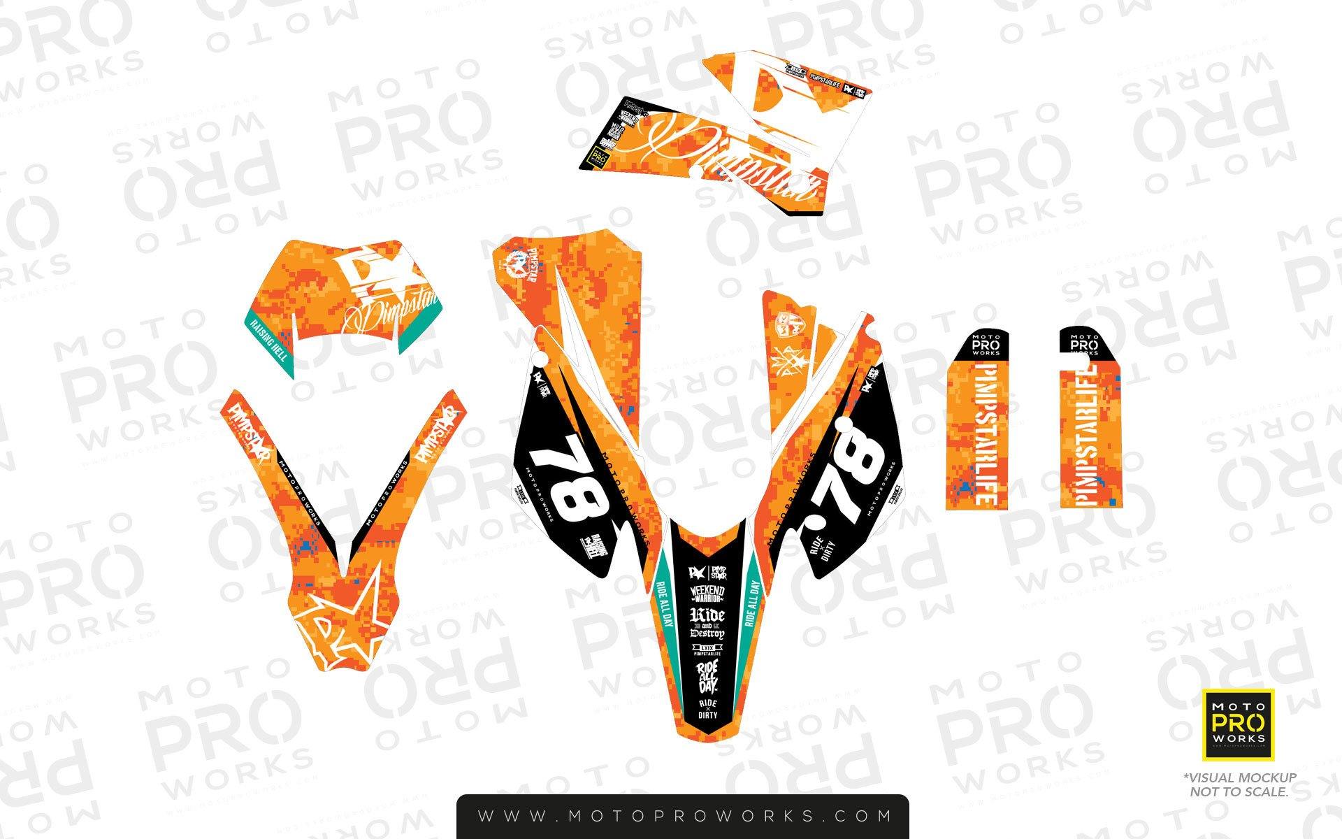 KTM GRAPHIC KIT - "MARPAT" (orange) - MotoProWorks | Decals and Bike Graphic kit