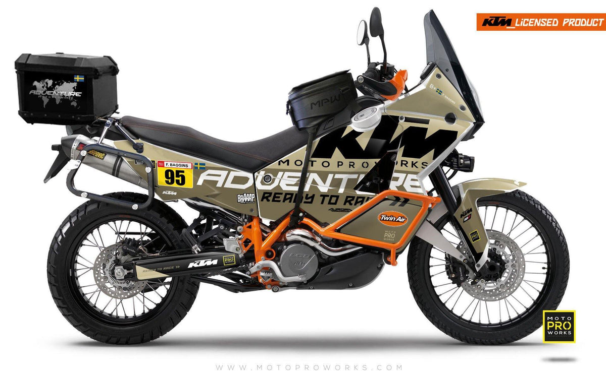 KTM Adventure GRAPHIC KIT - &quot;WAYPOINTER&quot; (sand) - MotoProWorks | Decals and Bike Graphic kit