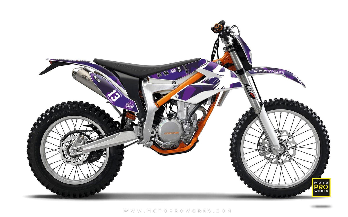 KTM GRAPHIC KIT - &quot;M90&quot; (purple) - MotoProWorks | Decals and Bike Graphic kit