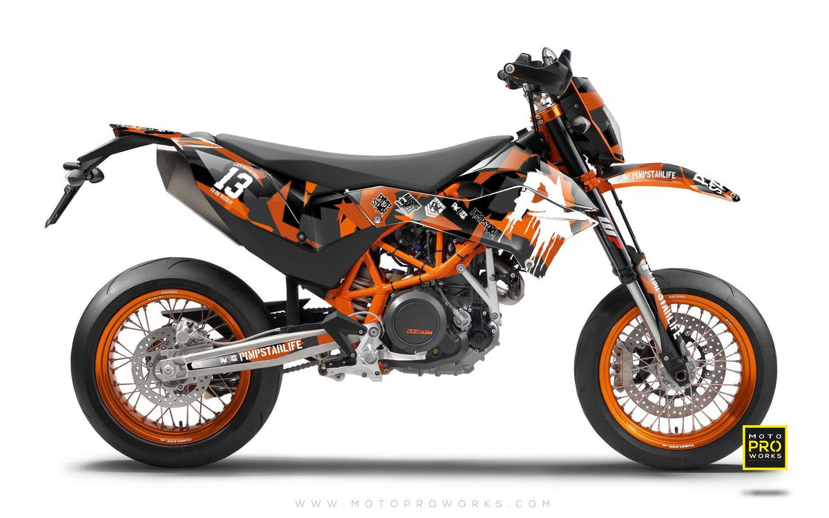 KTM GRAPHIC KIT - &quot;M90&quot; (orange) - MotoProWorks | Decals and Bike Graphic kit