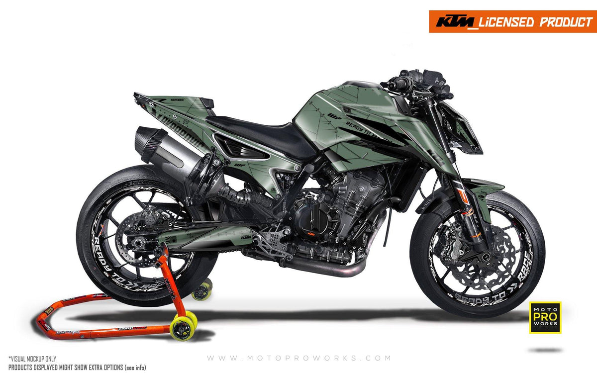 KTM 790/890 R Duke GRAPHIC KIT - &quot;Liberty&quot; (Moss) - MotoProWorks | Decals and Bike Graphic kit